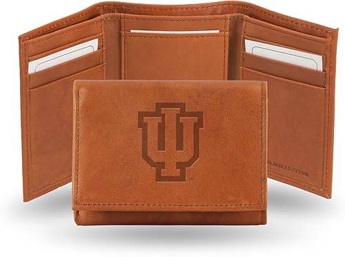 Miniatura 35 de Rico Industries NCAA Alabama Crimson Tide - Cartera triple de piel en relieve, color marrón