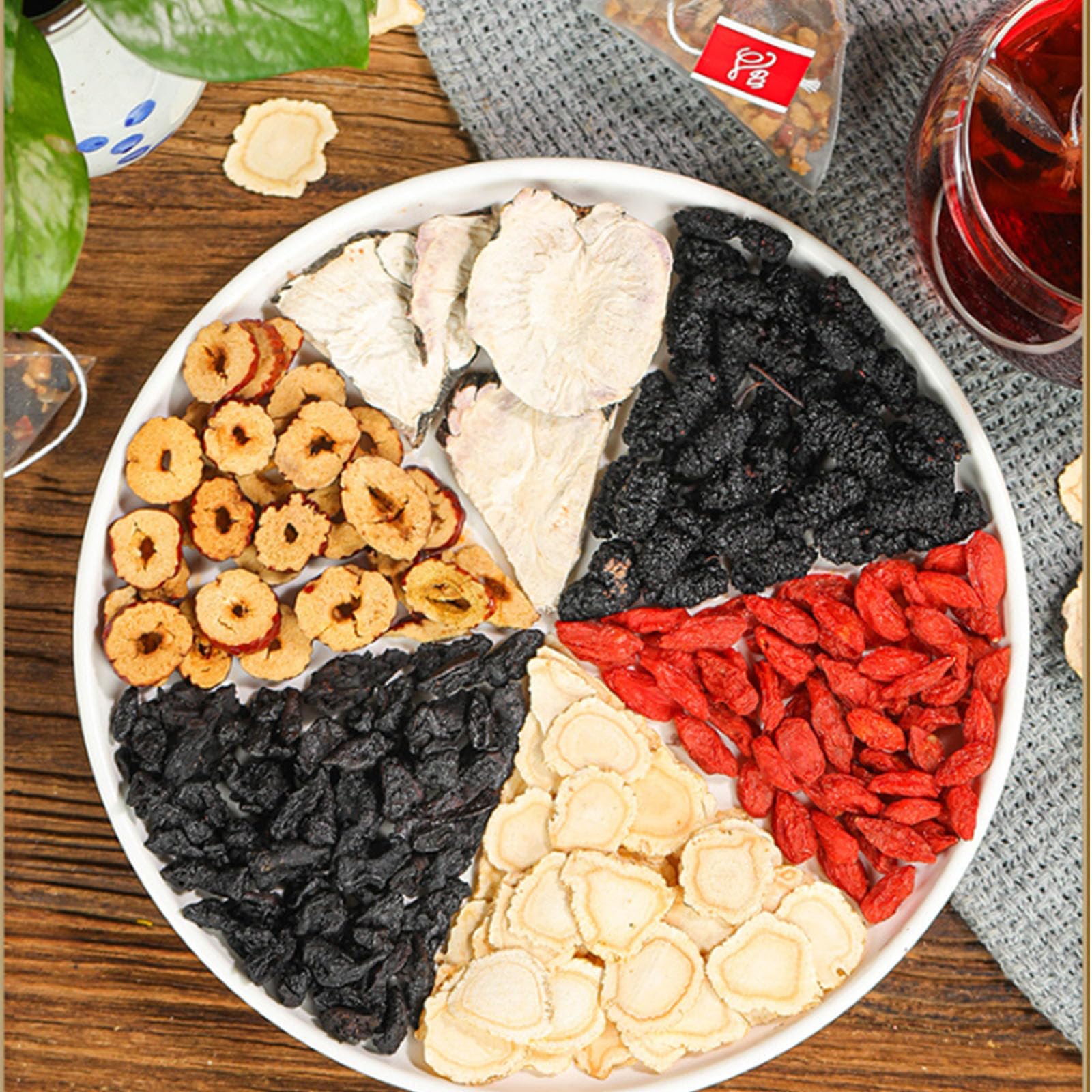 Ginseng Goji Beeren Tee, Nierentee Formel Ginseng Sechs Schätze Tee, Nieren-, Maulbeere Kräutertee (3 bag)