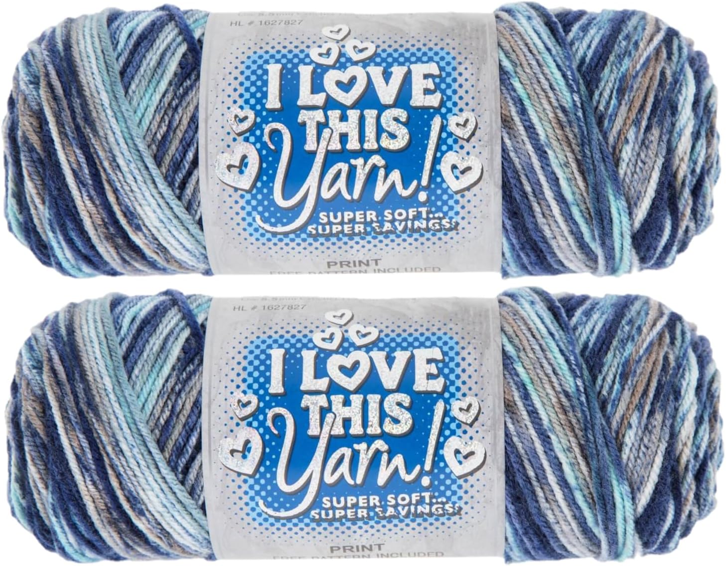 Print I Love This Yarn - 4 Medium 100% Acrylic, 252 Yards, Yarn for Crocheting Knitting Blankets, Hats & Accessories, Set of 2, 750 Float Along