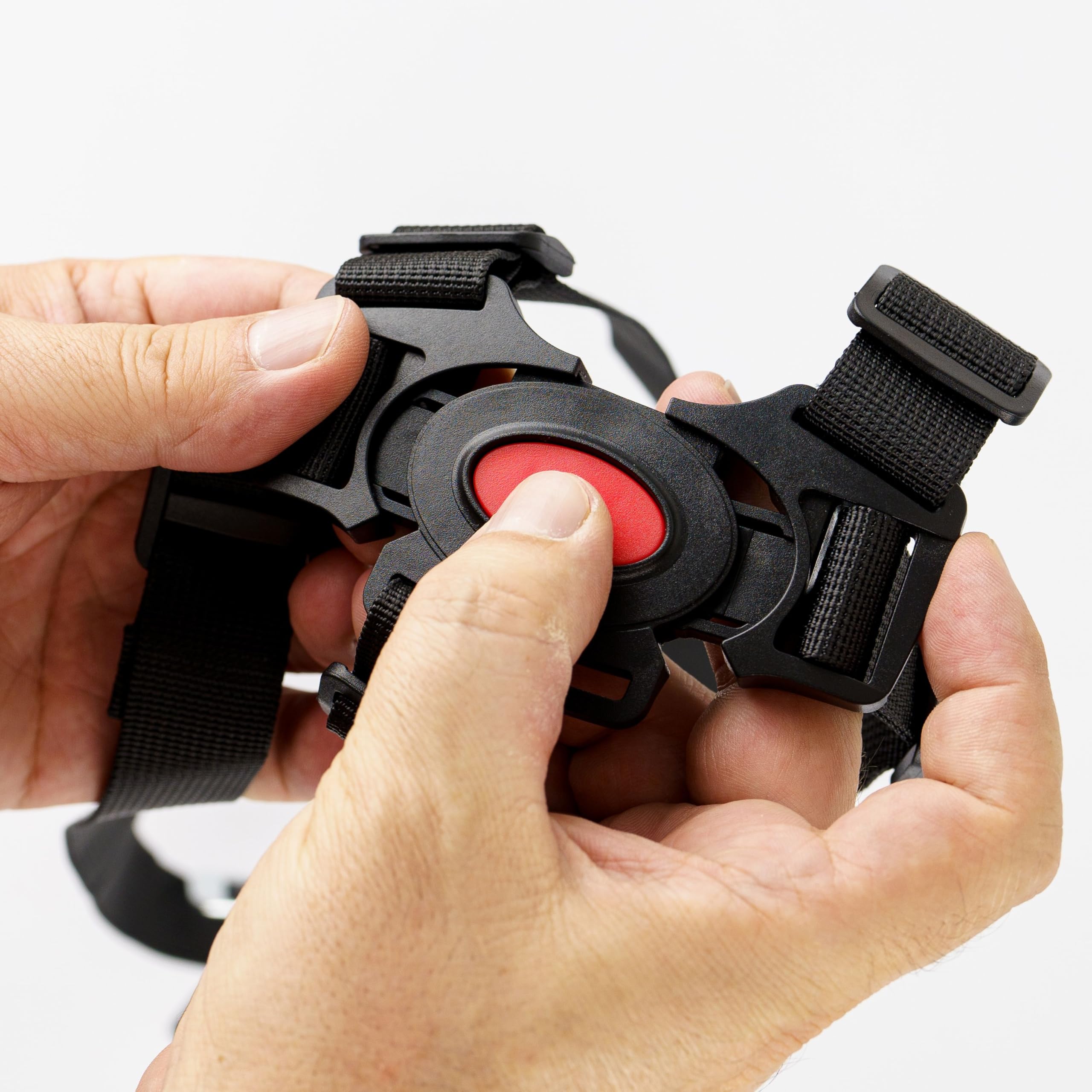 Sistema Cinture a 5 Punti con spallacci per infilare – Accessori Passeggino, Carrozzina, Seggiolone – Cintura di Sicurezza Bambino, Imbracatura Facile da Collegare, con Fibbie a Barra per Anelli Fissi