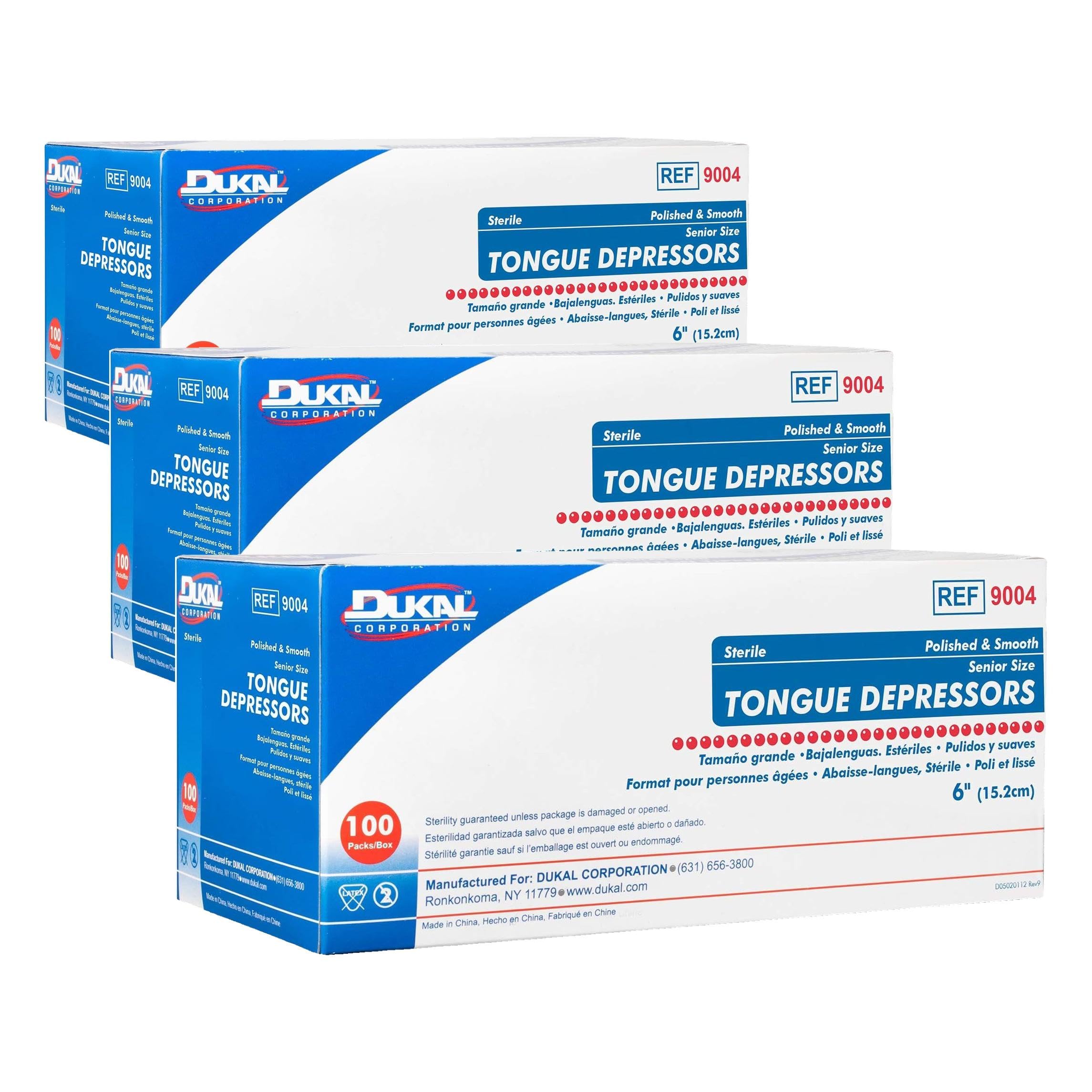 Dukal - FBA_9004 6-Inch Tongue Depressors, 100 Count (Pack of 3)