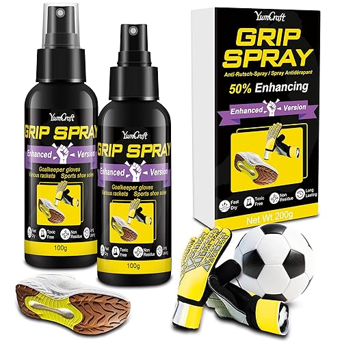 Grip Spray, 7oz Basketball Shoe Grip Spray, Anti-Slip Traction Enhancer with Long-Lasting Performance, Grip Power and Balance Control for Basketball Soles, Goalkeeper Gloves, Golf, Various Rackets
