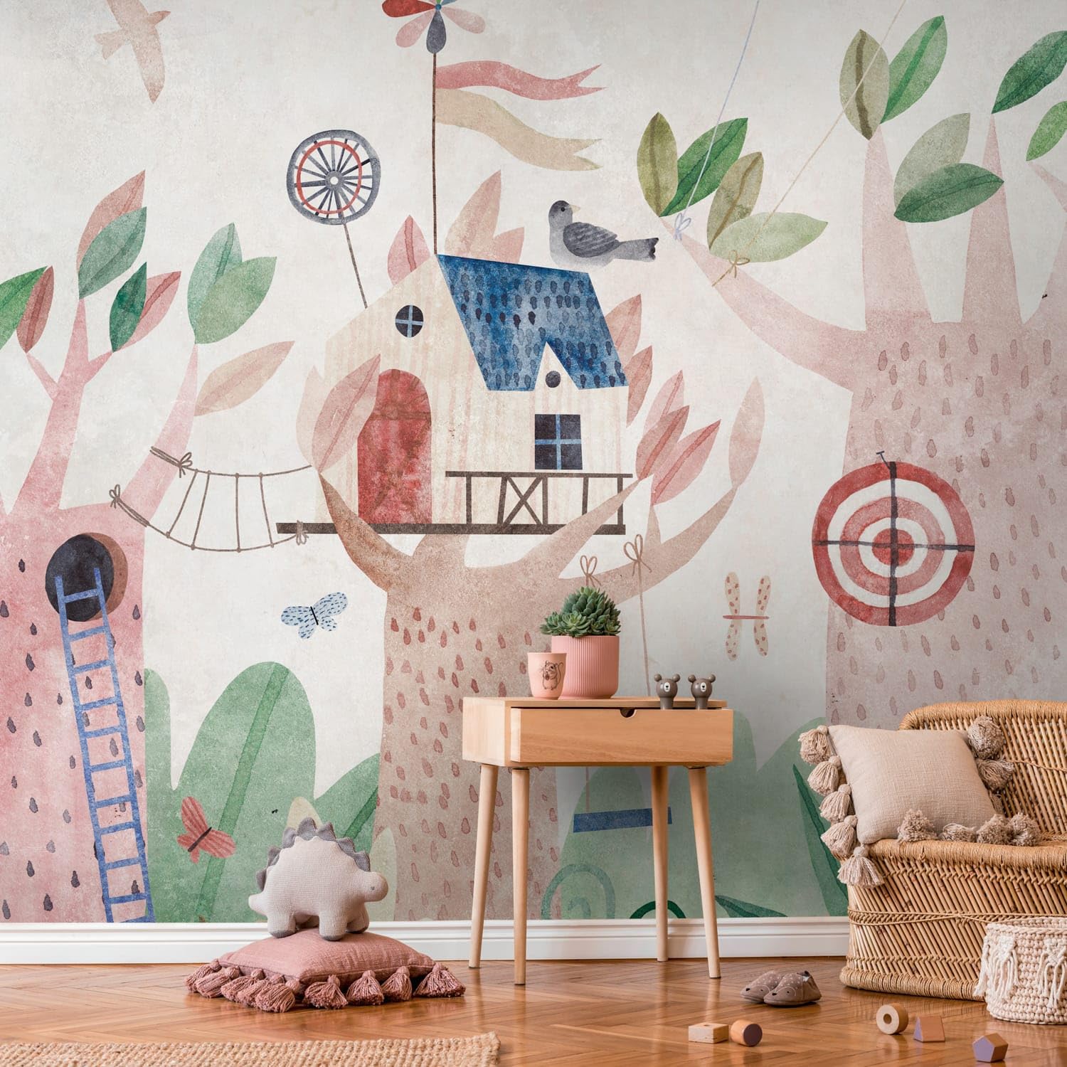 Papier peint d'enfant intissé beige vert Profhome 399061-GU panoramique de 10,39 m2