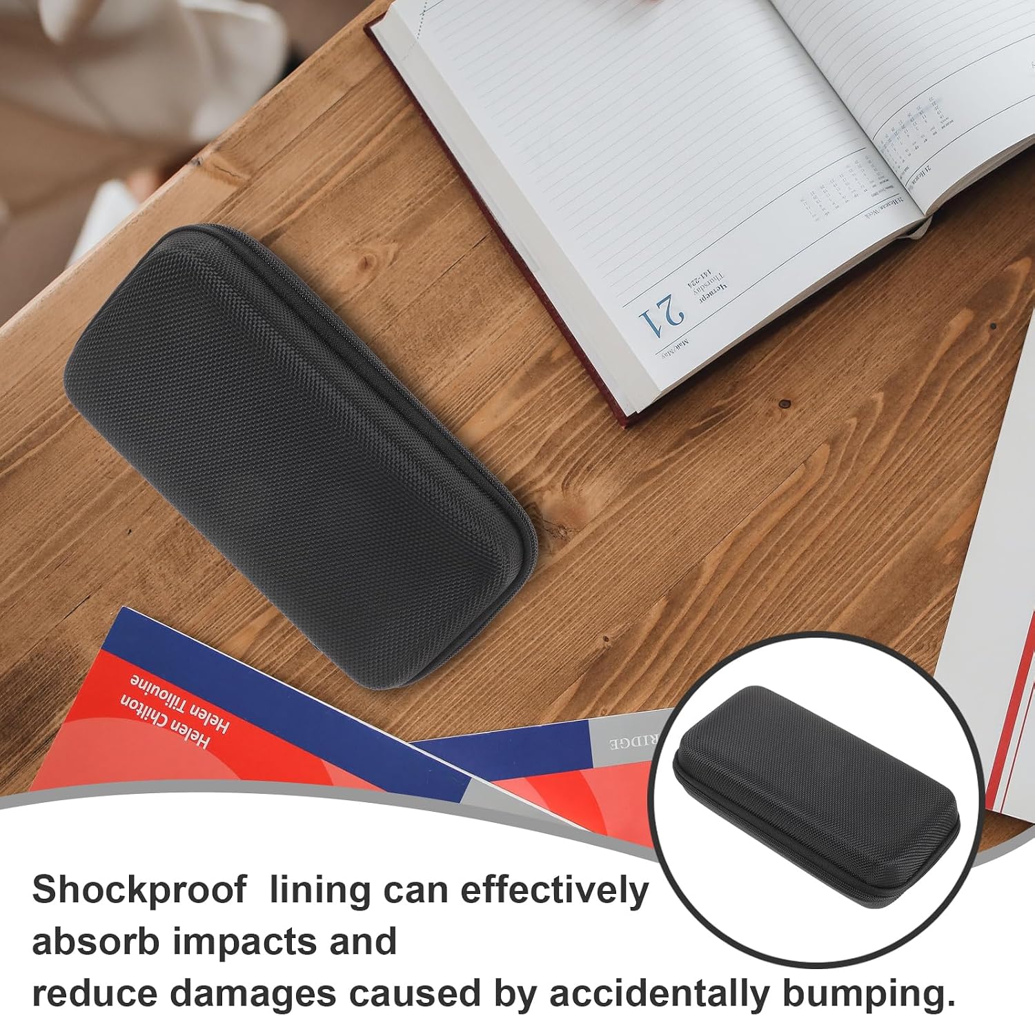 EXCEART Microphone Carrying Case Microphone Protective Bag with Shockproof Lining Waterproof Storage Case Mesh Pocket for Charging Cord Earphones Travel and Business 7.28X3.54X1.77 in image 5