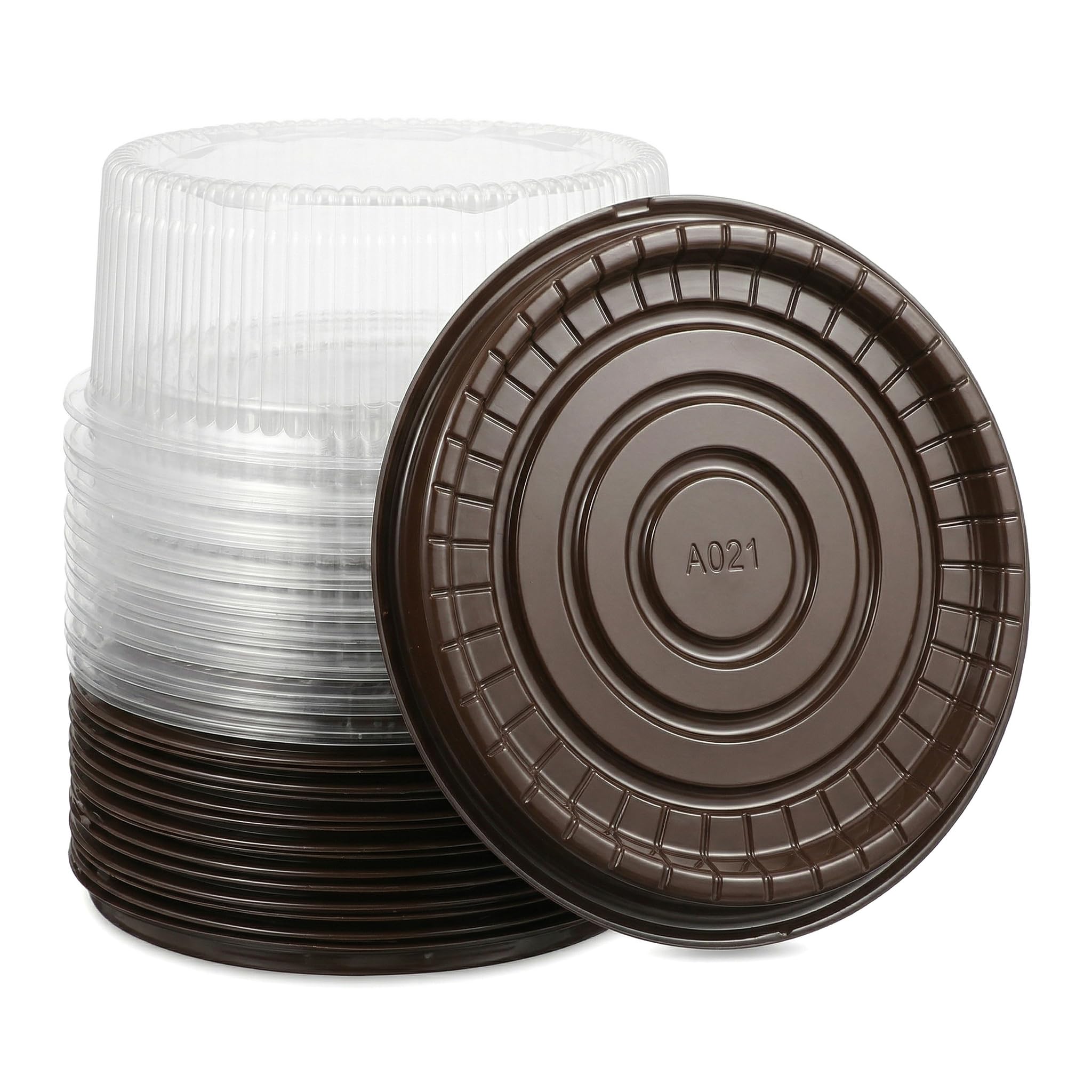 Cabilock Lot de 20 boîtes à gâteau transparentes avec couvercles, 20,3 cm rondes pour desserts, pâtisseries et cadeaux