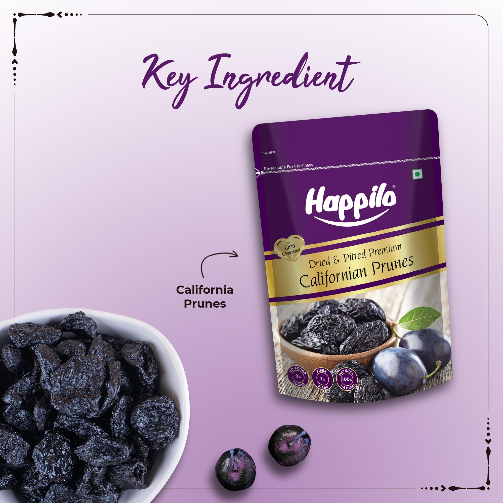 Happilo Premium Californian Pitted Prunes, 200g Healthy Snacks - Image 6 thumbnail