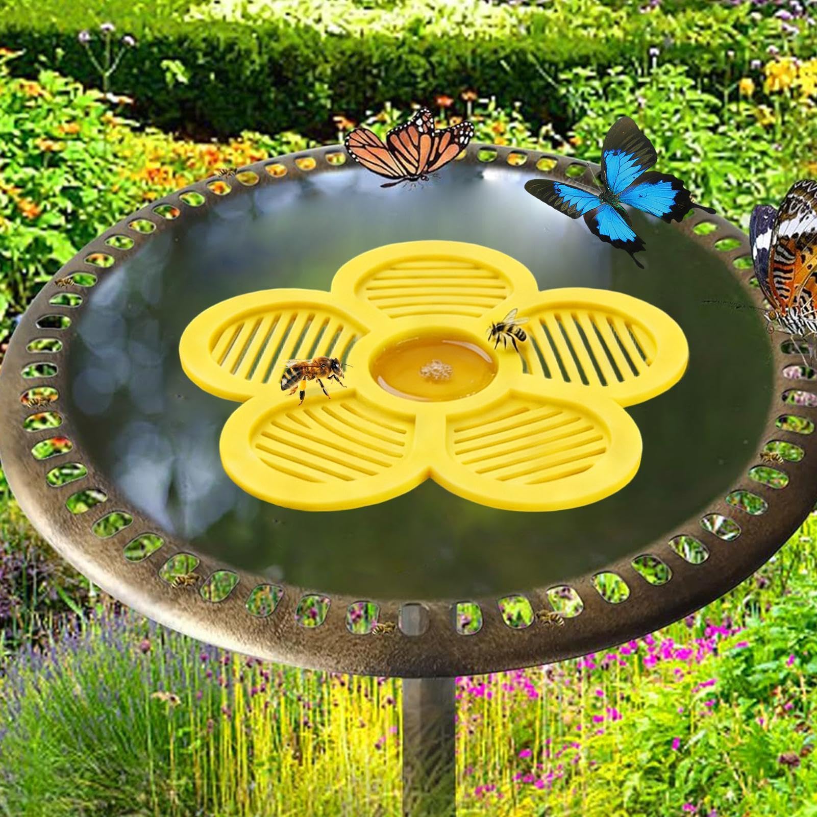 Bienentränkestation - Schwimmende Bieneninsel Für Teich | Bienenbewässerung Mit Blütenform | Insektentränke Für Hummeln | Bienenfutterspender Für Außenbereich