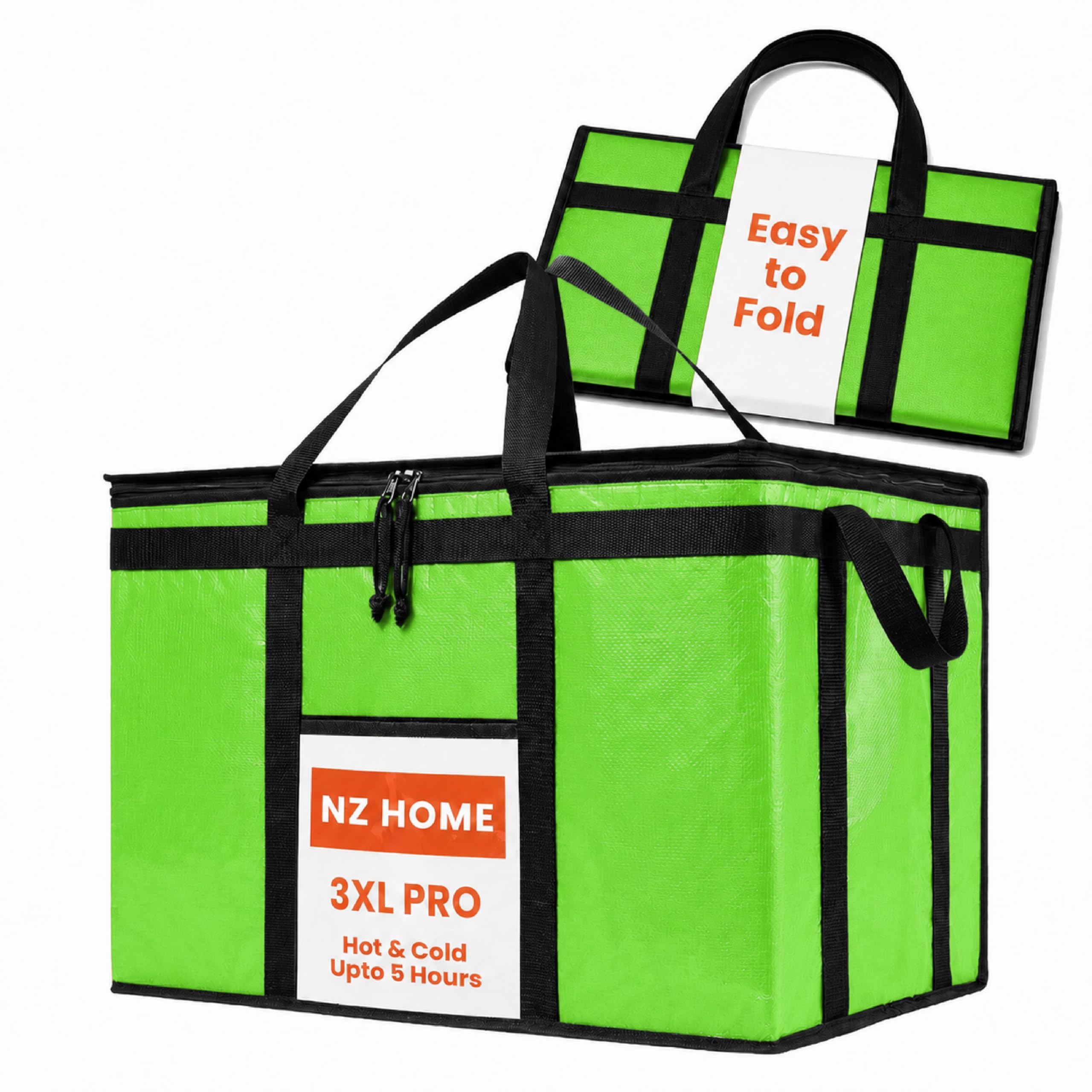 NZ Home Borsa per la consegna di cibo commerciale, XXXL Borsa per la spesa isolata, (confezione da 1)
