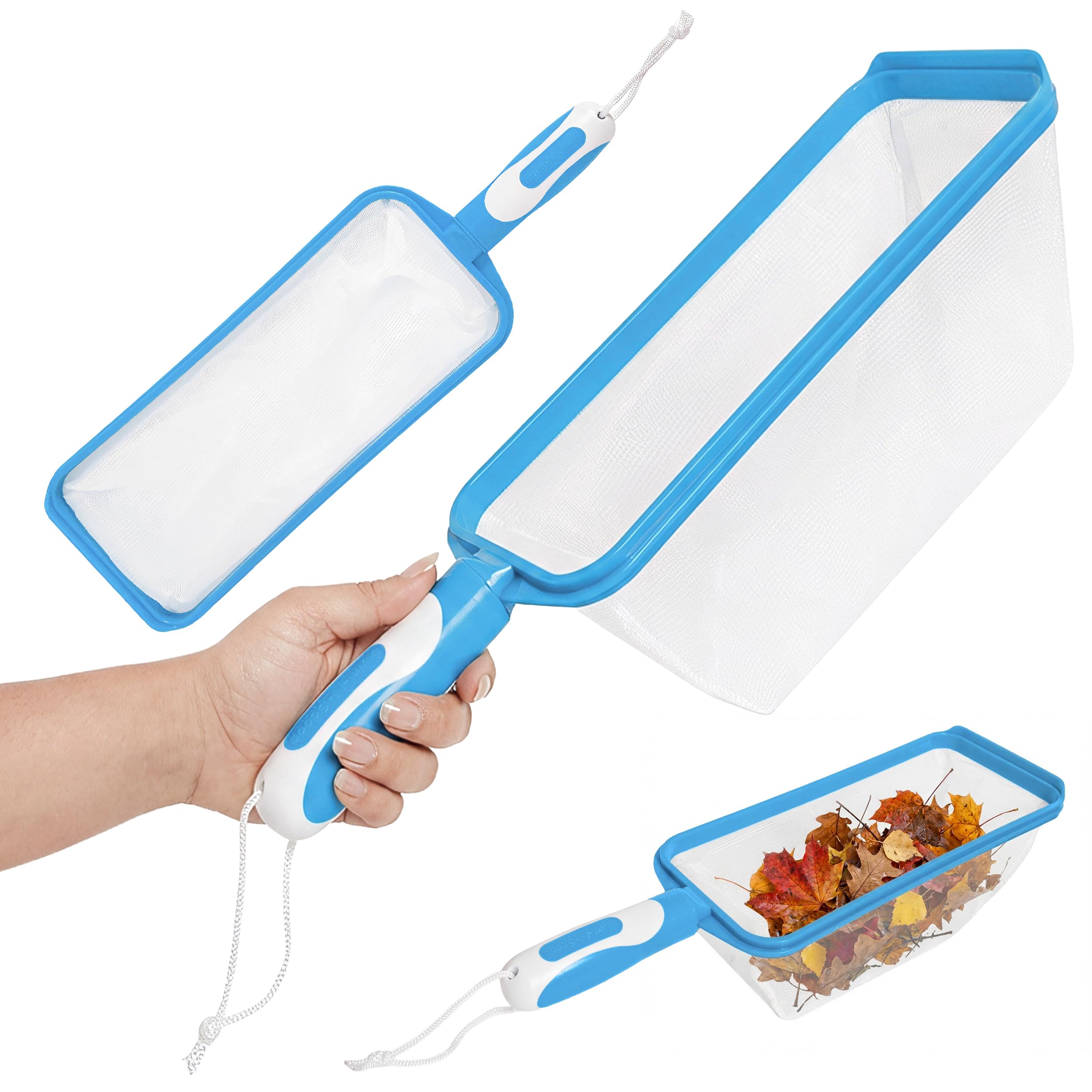 The Skimmie Swim-N-Scoop – in-Pool Handheld Skimmer Net for Scooping Debris, Leaves, and Bugs While Swimming