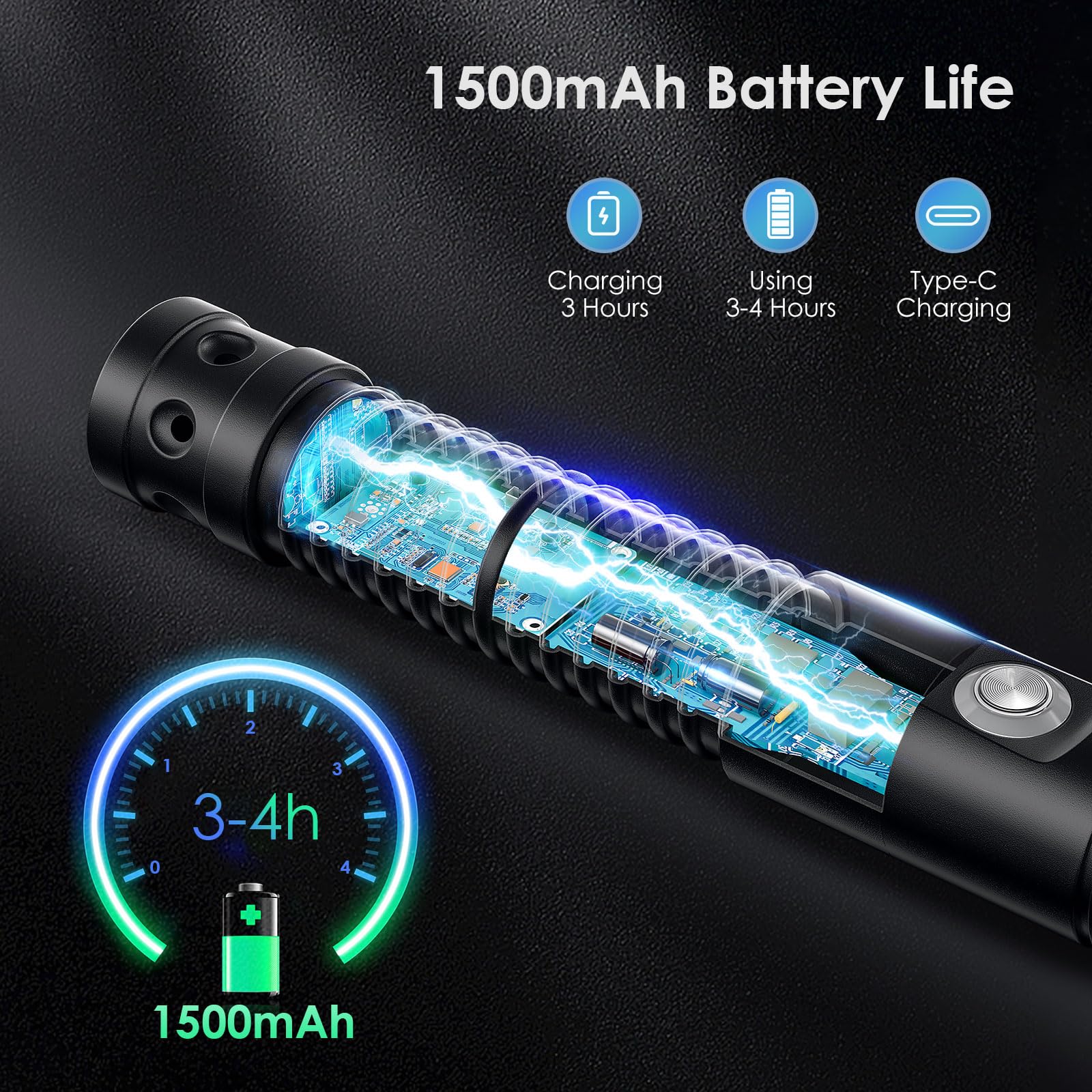 Espada láser para niños y Adultos 2 en 1 RGB 17 Colores USB Recargable Mango de Metal Negro Espada Espada de luz, 2 Unidades, Apto para Halloween, Navidad, Cosplay