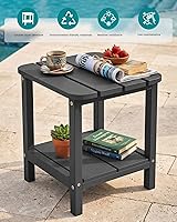 Vista 4 de SERWALL Mesa Adirondack de exterior - Mesa auxiliar gris