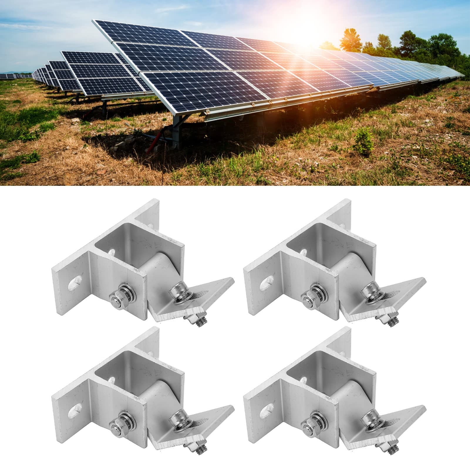 4 Set Piedino per Staffa di Montaggio per Pannello Solare, Kit Staffe di Montaggio per Pannello Solare, Supporto per Montaggio su Pannello Solare per Tetto