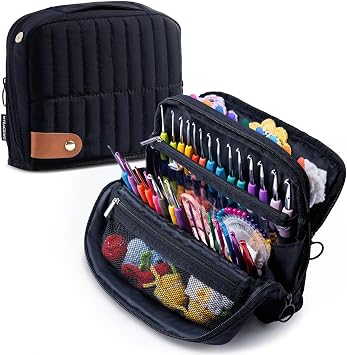 MYBAGZING Puffy Crochet Hook Case, Stand-Up Organizer for Hooks up to 7