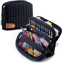 MYBAGZING Puffy Crochet Hook Case, Stand-Up Organizer for Hooks up to 7"