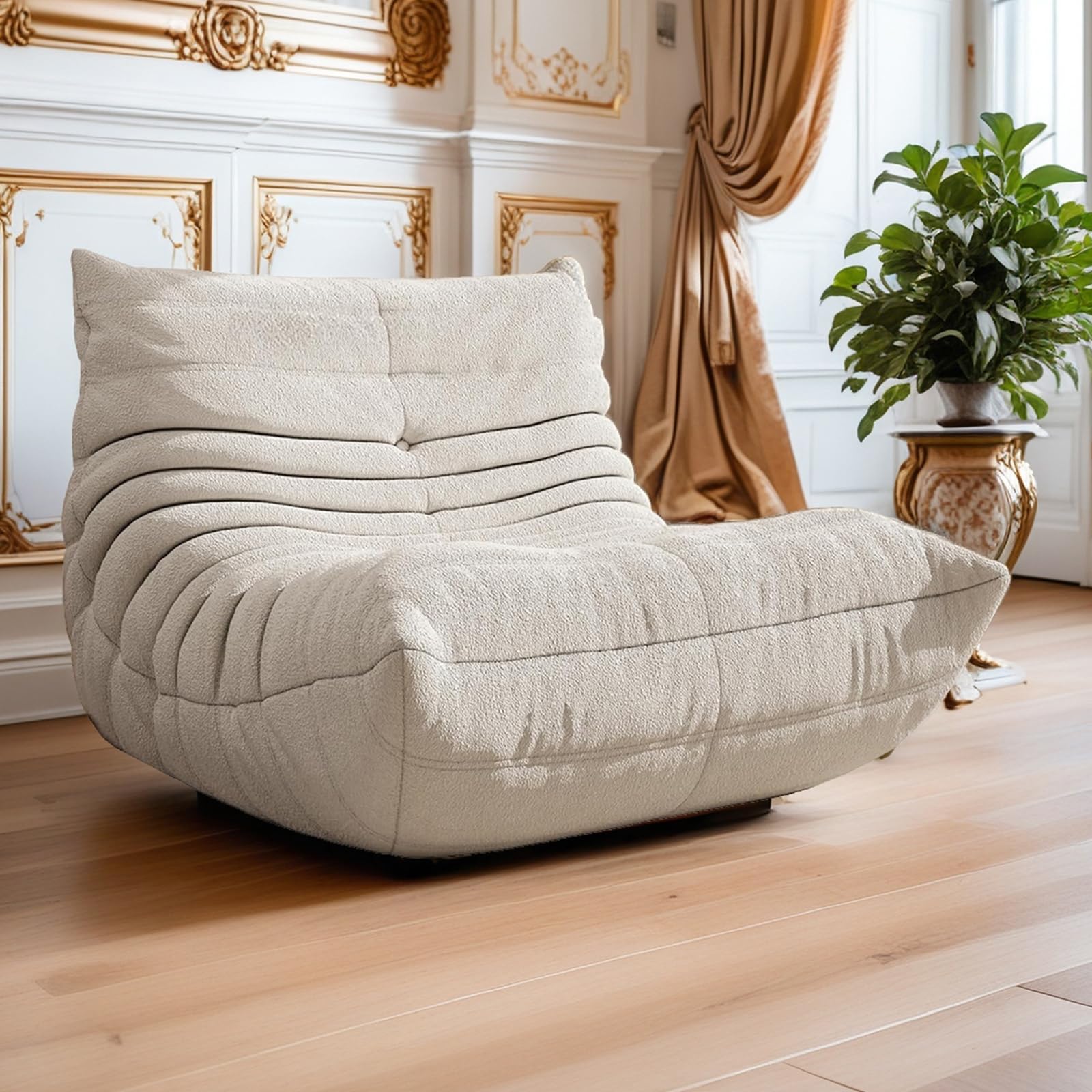 Comodo Divano Da Terra Pigro, Ampio Design Caterpillar In Un Unico Pezzo, Supporto Per Il Corpo a 5 Zone, Senza Telaio Con Spugna Ad Alta Densità, Divano Da Terra Ergonomico Per Soggiorno