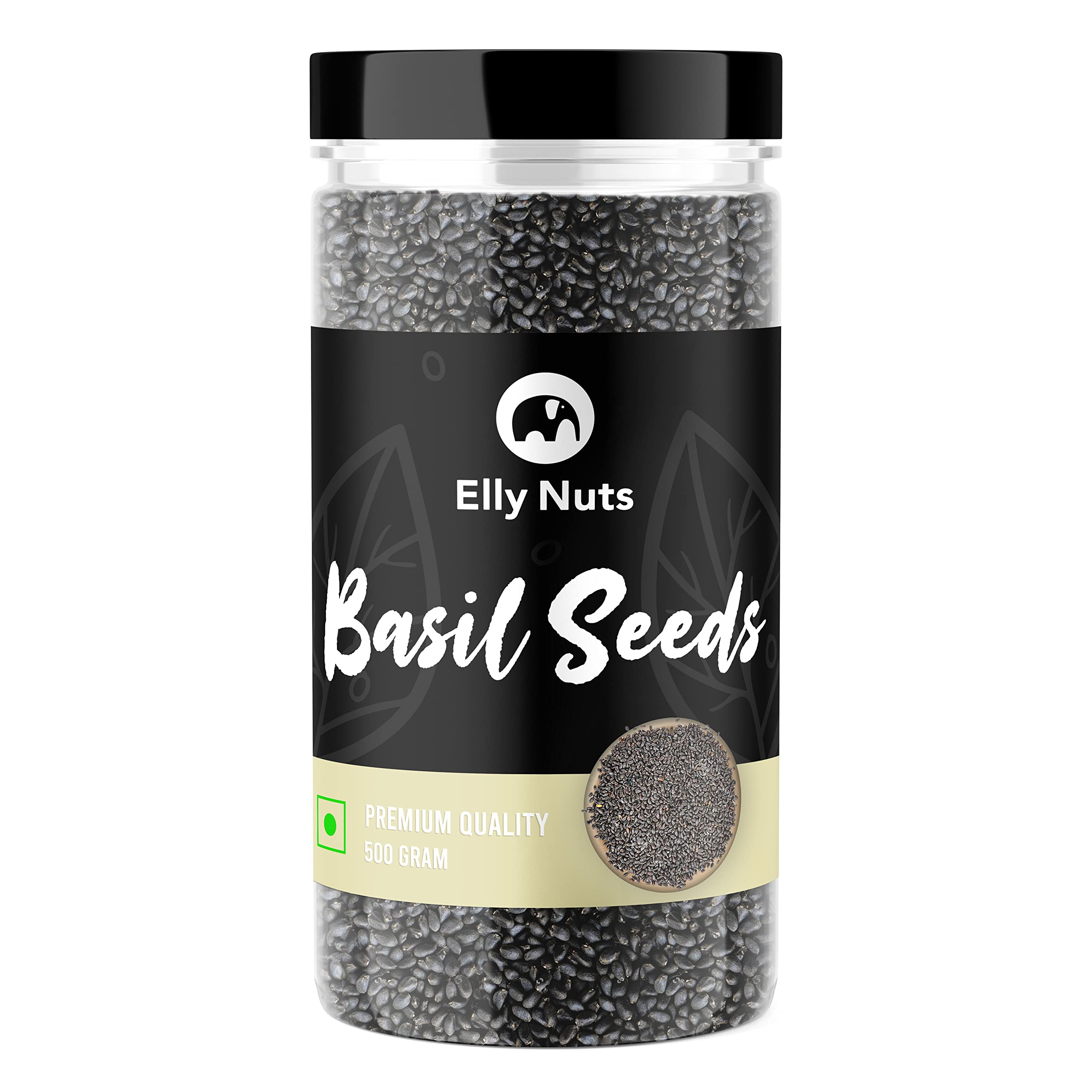 Elly Nuts Raw Basil Seeds 500 gms | Tukmariya Seeds| Sabja Beej| Natural Basil Seeds| Falooda Seeds [Jar Pack] - Diwali Gift Pack (B09PLG5H2B) Amazon Price History, Amazon Price Tracker