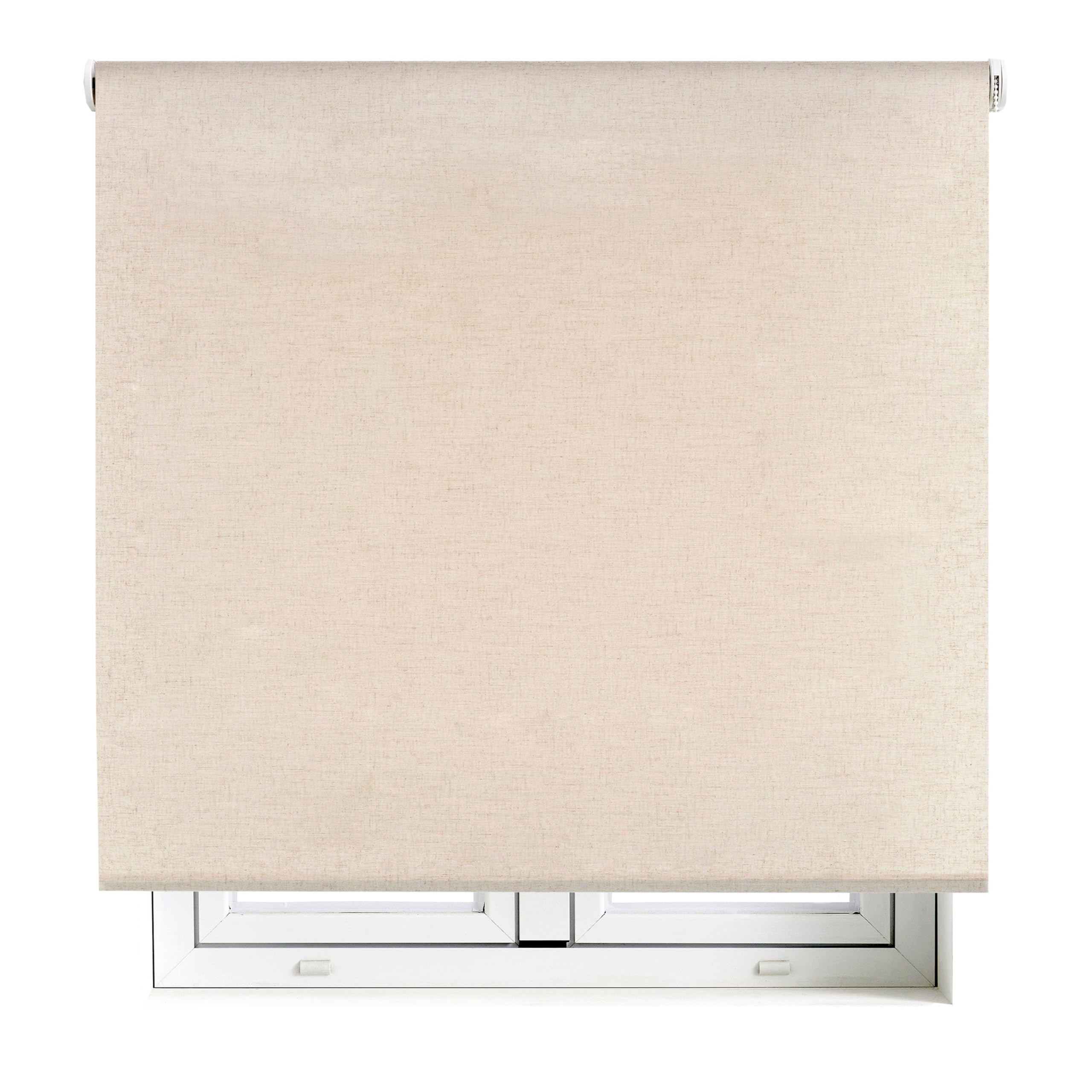 Blindecor Store Enrouleur occultant de qualité supérieure sur Mesure Couleur Lin 130 x 220 cm (l x h) Dimensions du Tissu 127 x 215 cm Store Enrouleur Opaque avec Tube de 38 mm