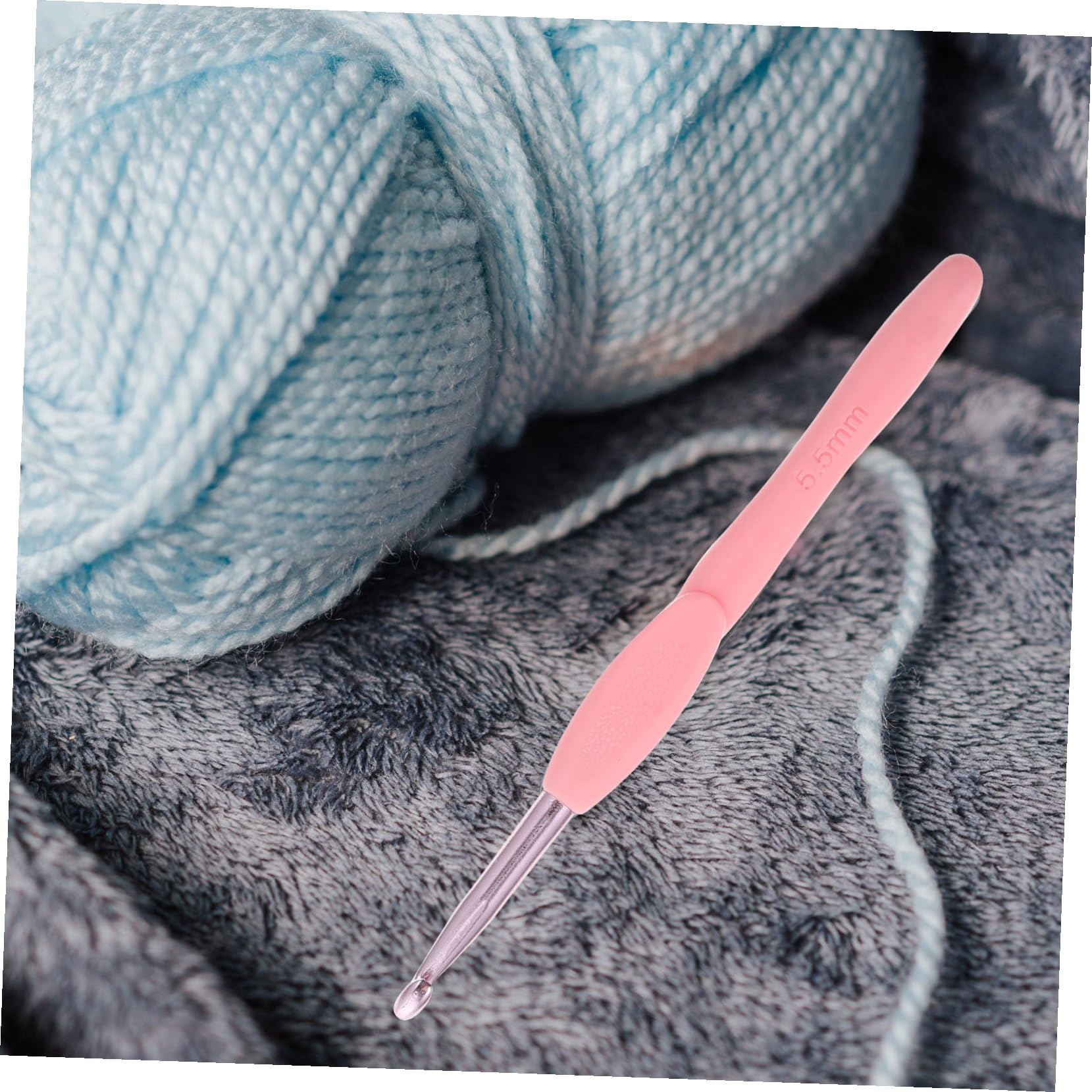 SHINEOFI 24 Piezas Ganchillo de aluminio con mango suave rugerizado agujas crochet ergonómicas crochet set suéter artesanía aguja de tejer Accesorios gancho de tejer rosa
