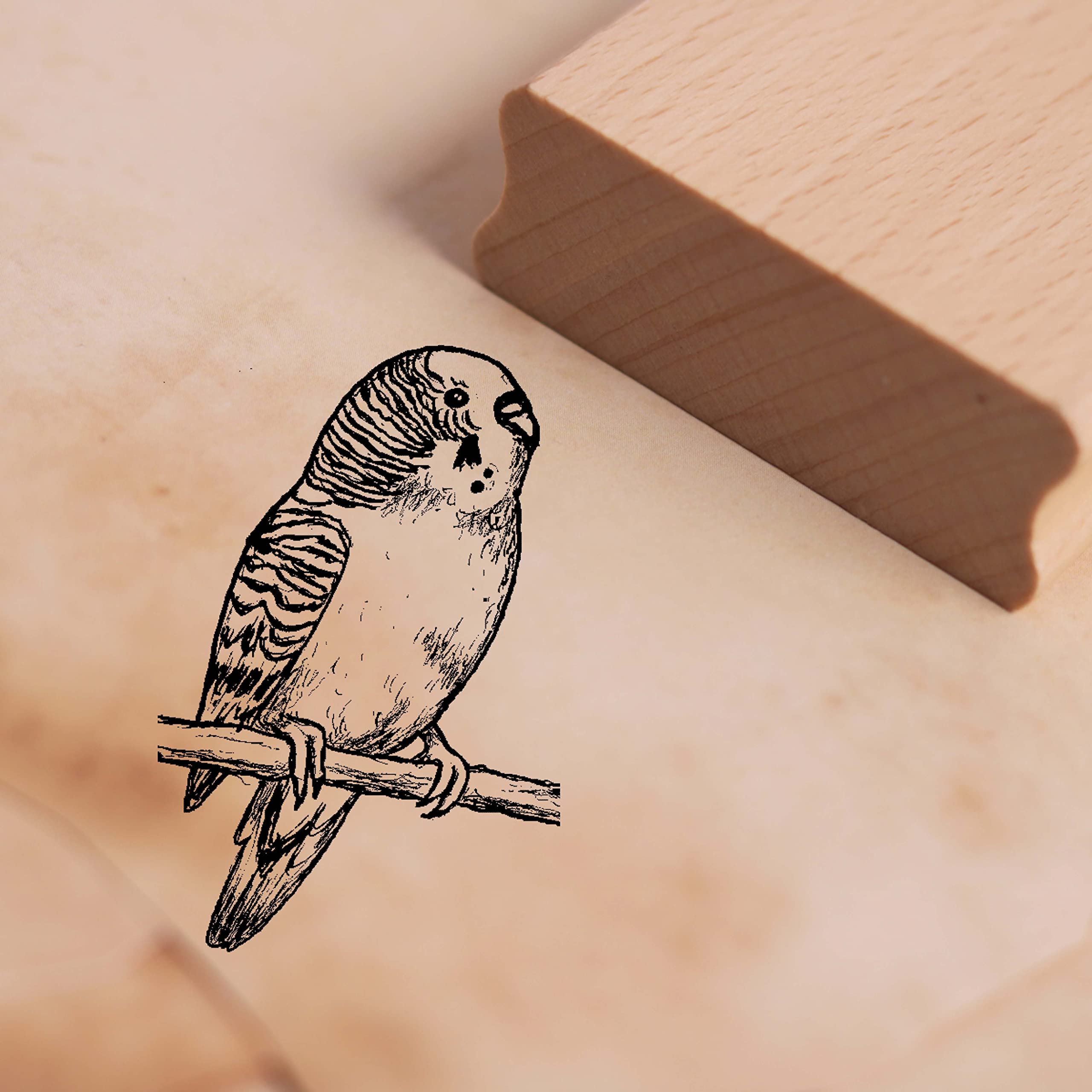 Deko-Lando Natural Motif Stamp Small Budgie 38 X 58 Mm
