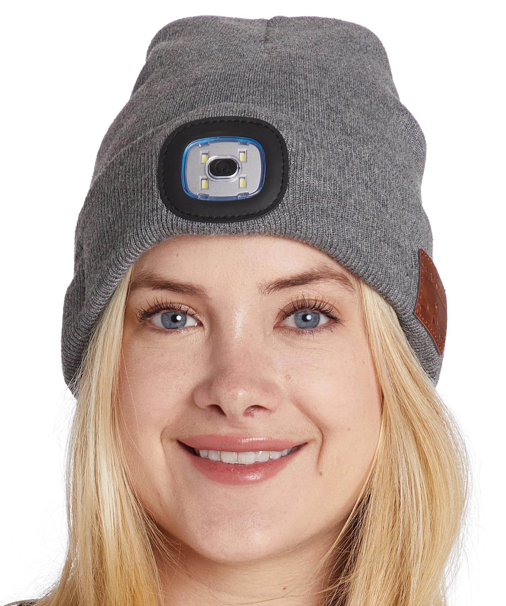 BLACK DECK Unisex LED Bluetooth Beanie - LED Headlight and Wireless Stereo Headphones Compatible with All Bluetooth Devices