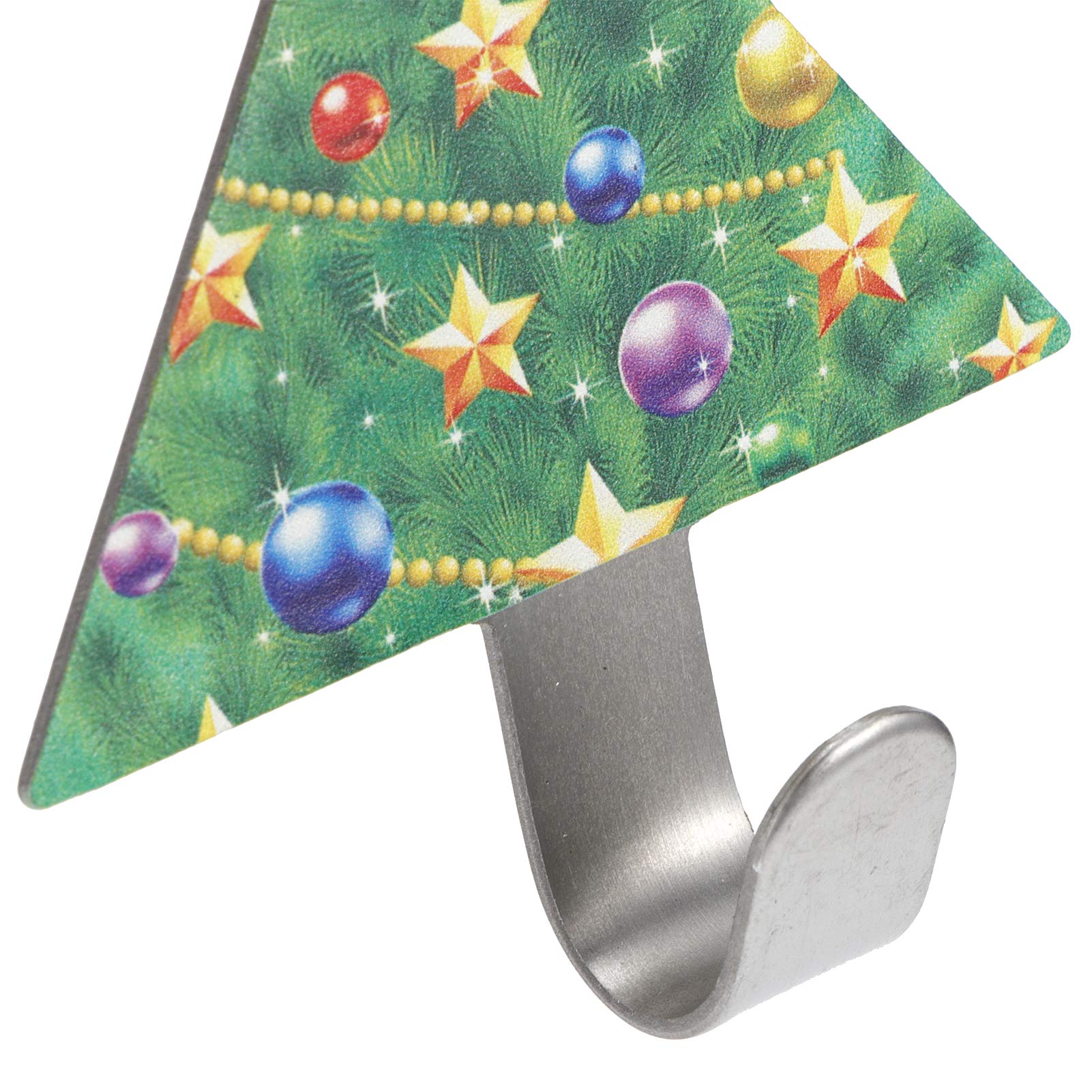 aqxreight 8Pcs Christmas Tree Sticking Hook Stainl Steel Punch Hook Kitchen Accessories Selected Wood These Pend are Designed for Durability Ensu That They Can Sticking