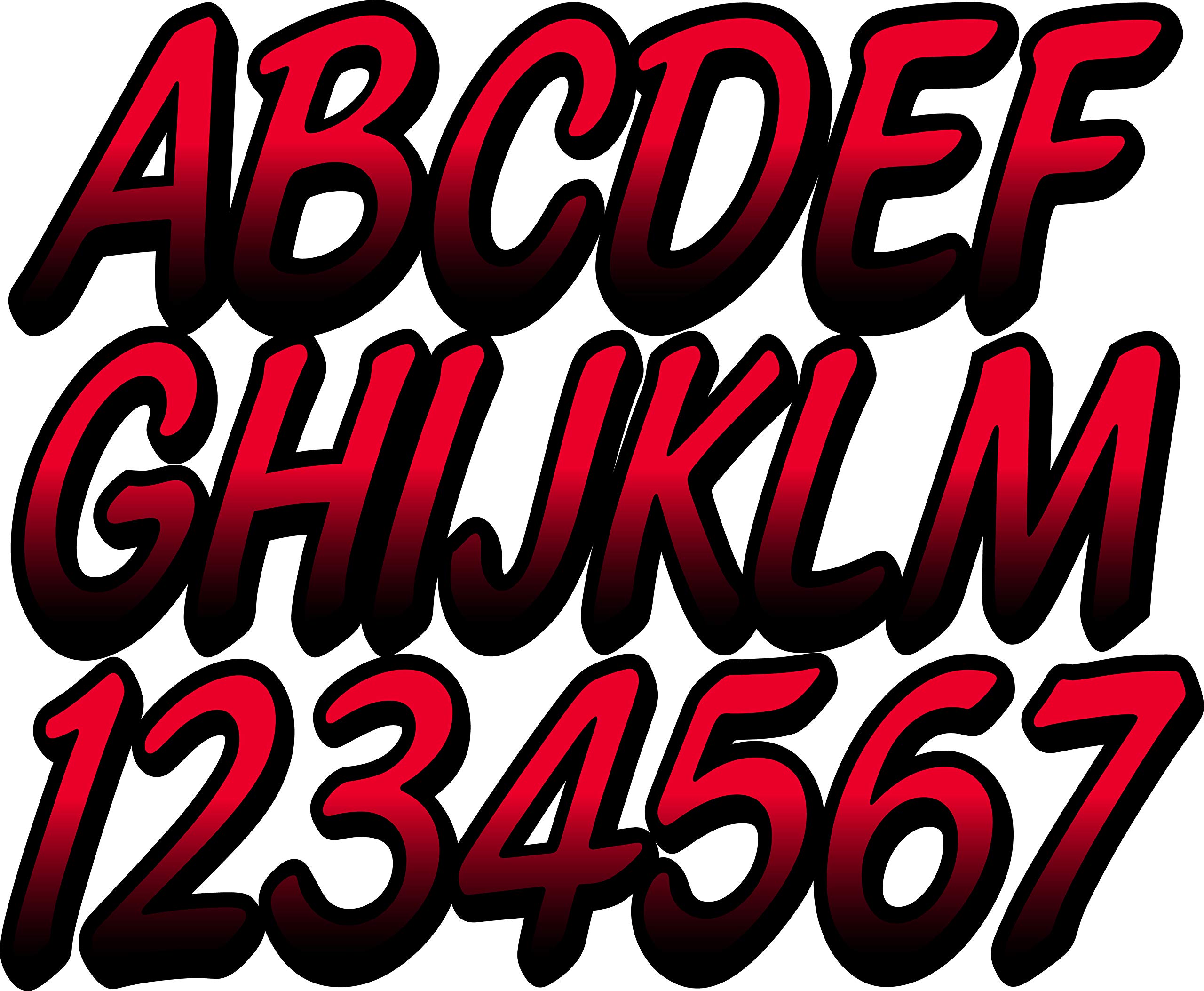 Stiffie Whipline Red/Black 3" Alpha-Numeric Registration Identification Numbers Stickers Decals for Boats & Personal Watercraft