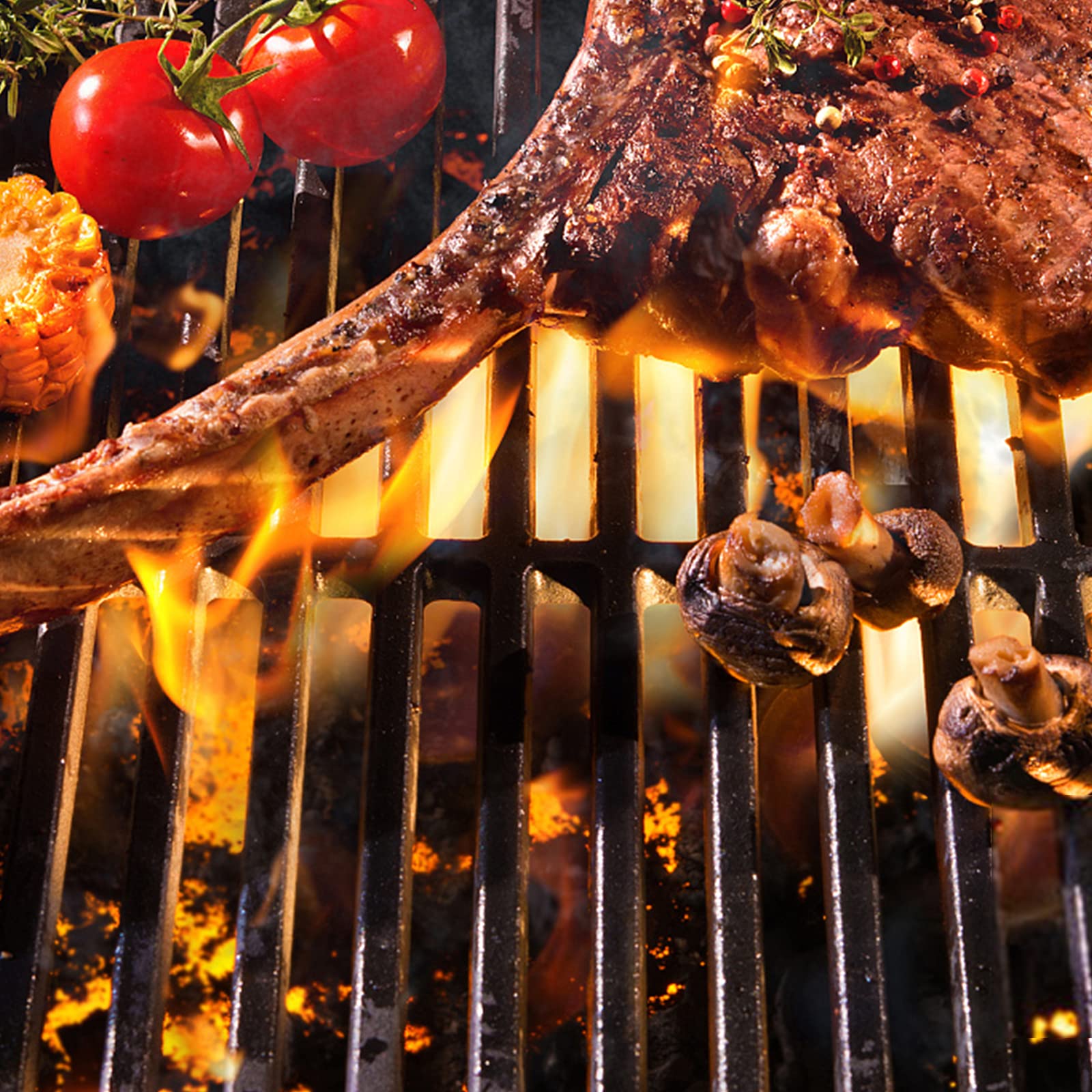 YRHome Griglia per barbecue in ghisa smaltata (40 x 60 cm)
