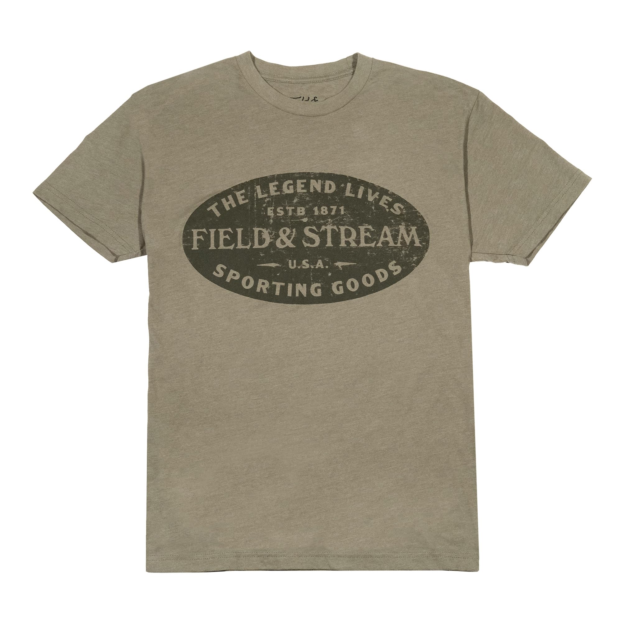 Field & Stream Unisex Adult Lightweight Short Sleeve Graphic Tee Shirt, Light Olive, Large