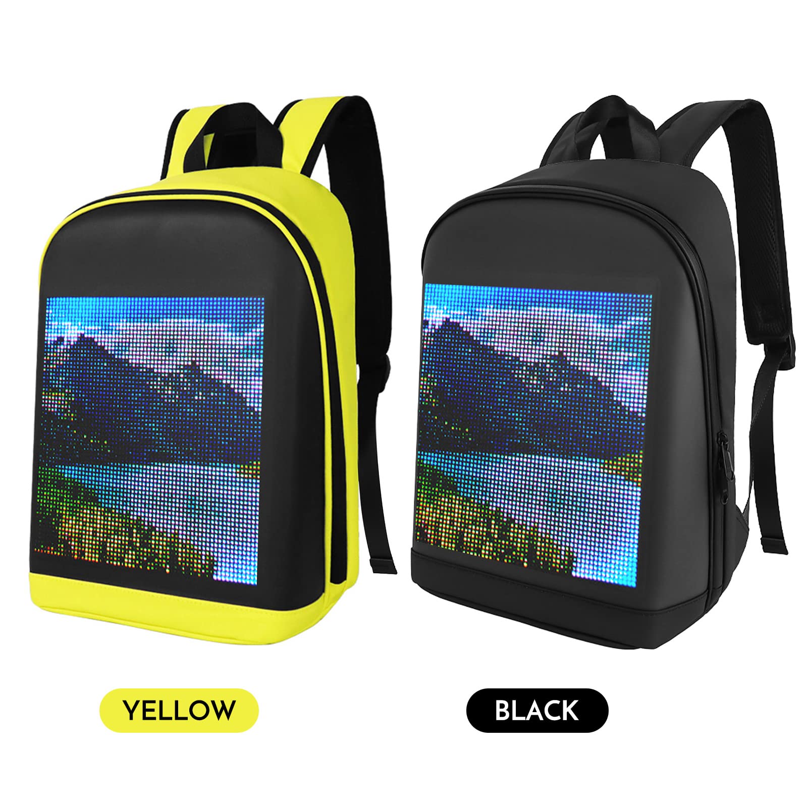 zaino personalizzabile, Zaino da viaggio personalizzabile con schermo a colori a LED Borsa da scuola per uomini Donne Studenti universitari
