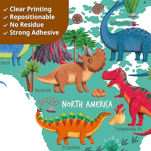 Miniatura 4 de DECOWALL SG2-2312 Dinosaurio World Wall Pegatinas Habitación Niños Guardería Dormitorio Decoración Niños Bebé Dino Sala de Juegos Viaje Guardería