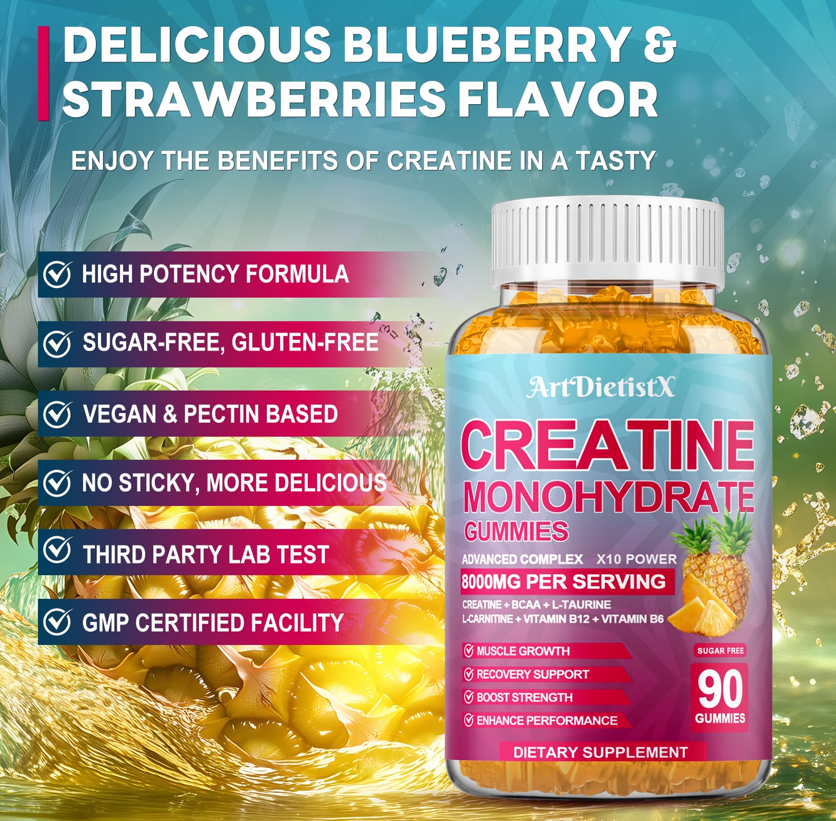Amazon.com: Creatine Monohydrate 5000mg Gummies with BCAA, L-Carnitine, Taurine & Vitamin B12 - Pre Workout Supplement for Muscle Growth, Strength & Energy Amazon.com: Creatine Monohydrate 5000mg Gummies with BCAA, L-Carnitine, Taurine & Vitamin B12 - Pre Workout Supplement for Muscle Growth, Strength & Energy