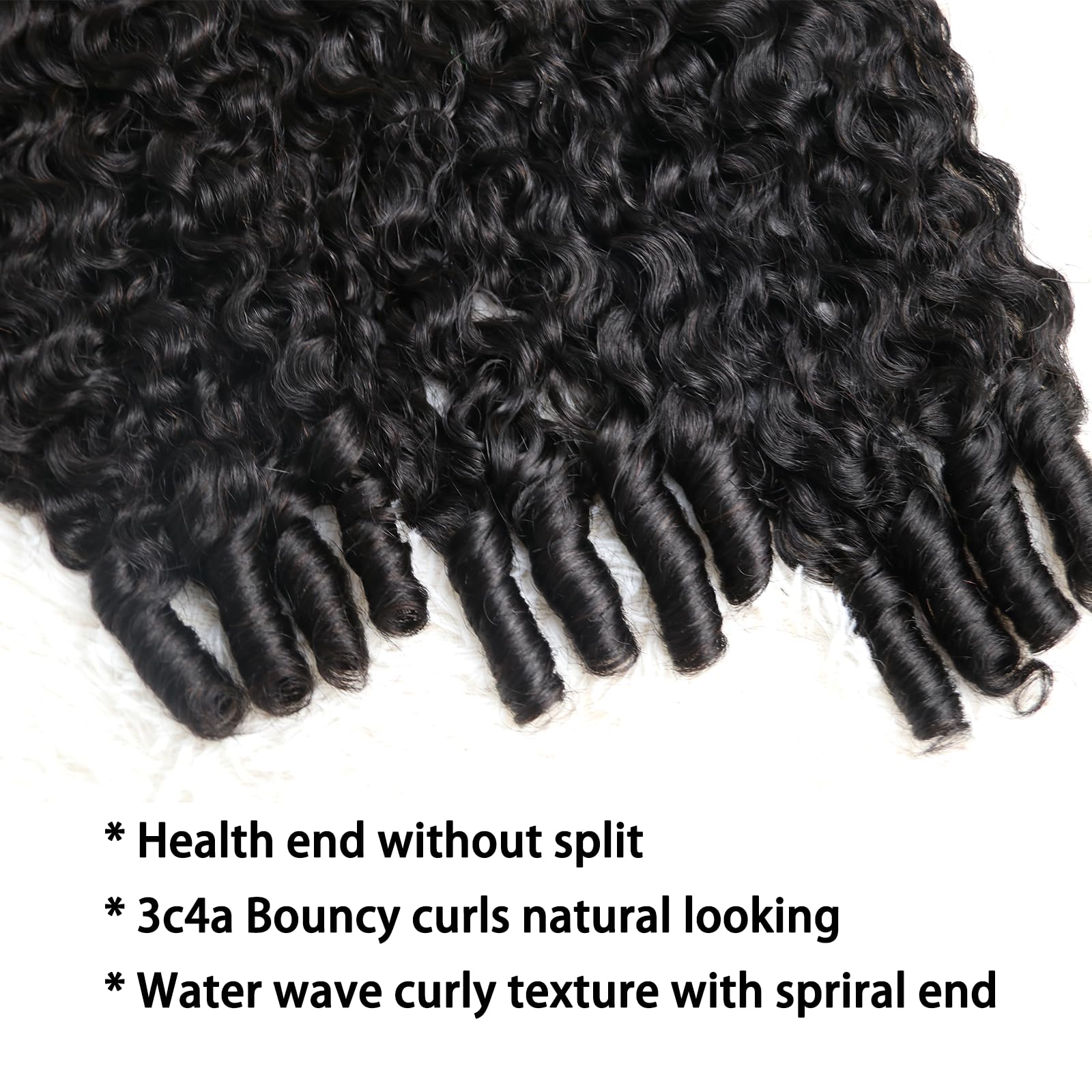 Burmese Curly Human Hair Extensions 16-20 Inch 3 Bundles Water Wave Amazon.com : Burmese Curly Bundles Human Hair 18 20 22  main image 3
