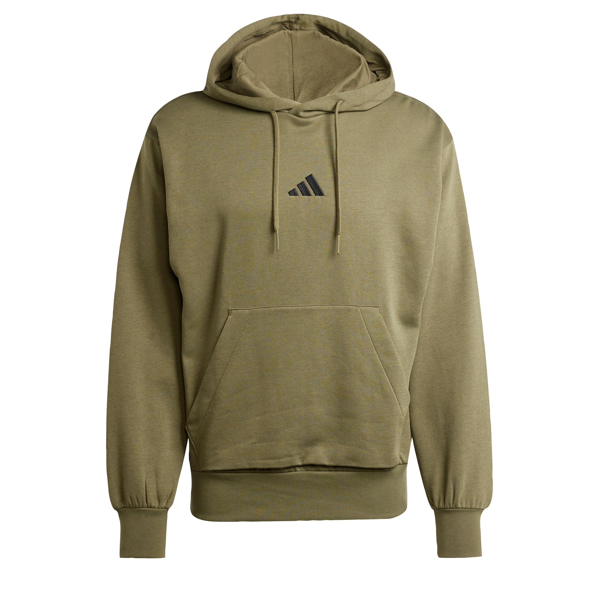 adidas Herren Essentials FEELCOZY Fleece Hoodie, Olive strata/​Black, XXL