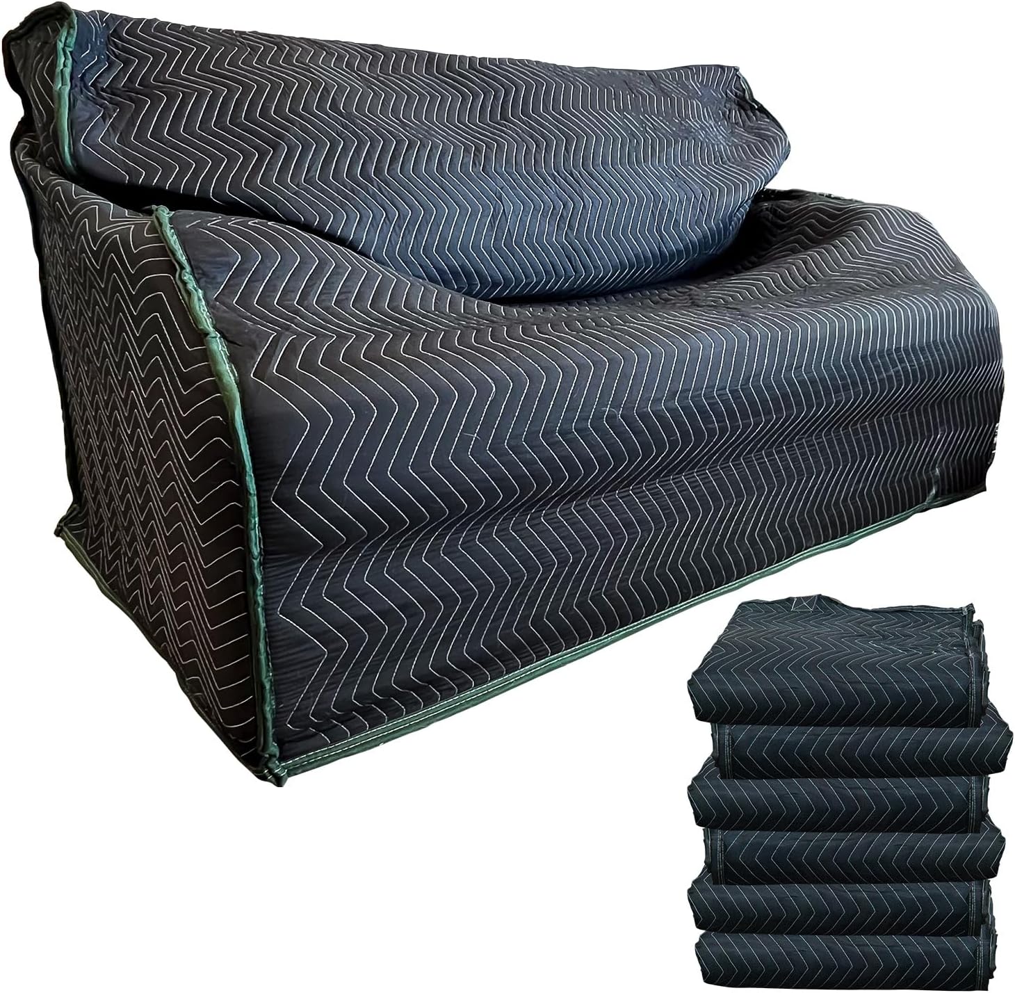 US Cargo Control Quilted Loveseat Covers 64" x 46" (6-Pack), Couch Cover for Moving and Storage, Cotton/Polyester Quilted Furniture Pads for Moving, Storing, and Deliveries, Reusable