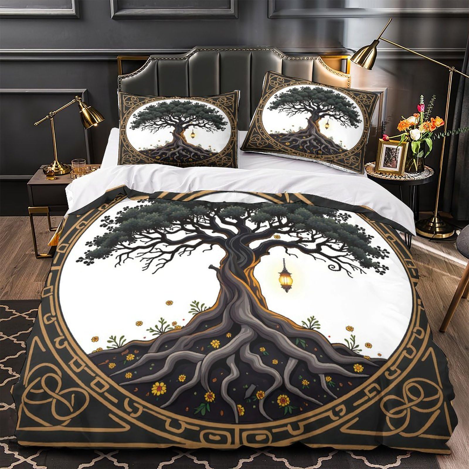 Parure de lit Arbre Celtique housse de couette 135x200 idée cadeau amoureux
