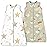 TOTBASIC Midnight Star Sleep Sack 6-12-15 months 2-Pack,0.5 TOG Stretchy Summer Wearable Blanket with 2-Way Safe Zippers, Cofy Soft Sleeping Bag for Babies