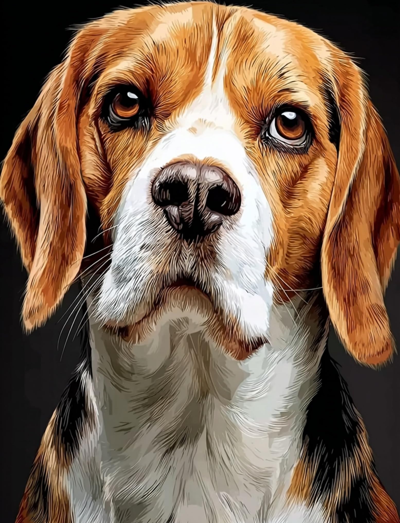 WANGWANGMIAO Paint by Numbers for Adult,Beagle DIY Canvas Oil Painting Kit for with Paintbrushes Acrylic Pigment Drawing Paintwork 16x20inch，with Frame