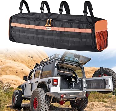 Goldfire UTV Roll Bar Storage Bag Tool Organizers Gear Bag Truck Tools Holder Bag Compatible with 1987-2020 Wrangler LJ TJ JK JL Accessories