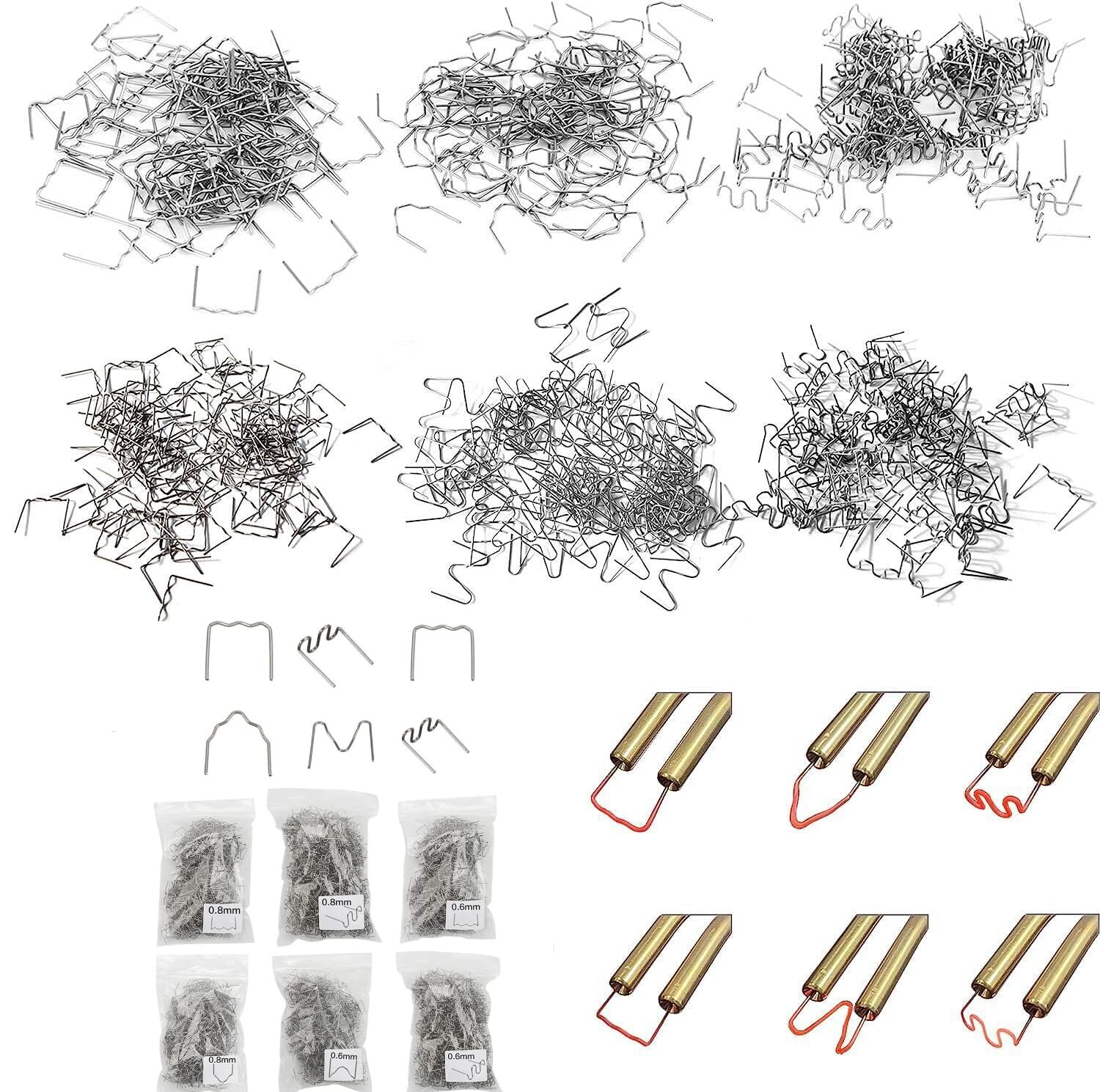 1200 sztuk gorących zszywek, 0,8 mm / 0,6 mm, akcesoria spawalnicze, naprawa do samochodu, tworzywa sztucznego, spawania, naprawy
