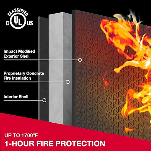 Miniatura 4 de SentrySafe Caja fuerte ignífuga grande de 0.81 pies cúbicos con bloqueo de combinación de dial para el hogar u oficina, protege dinero, documentos u