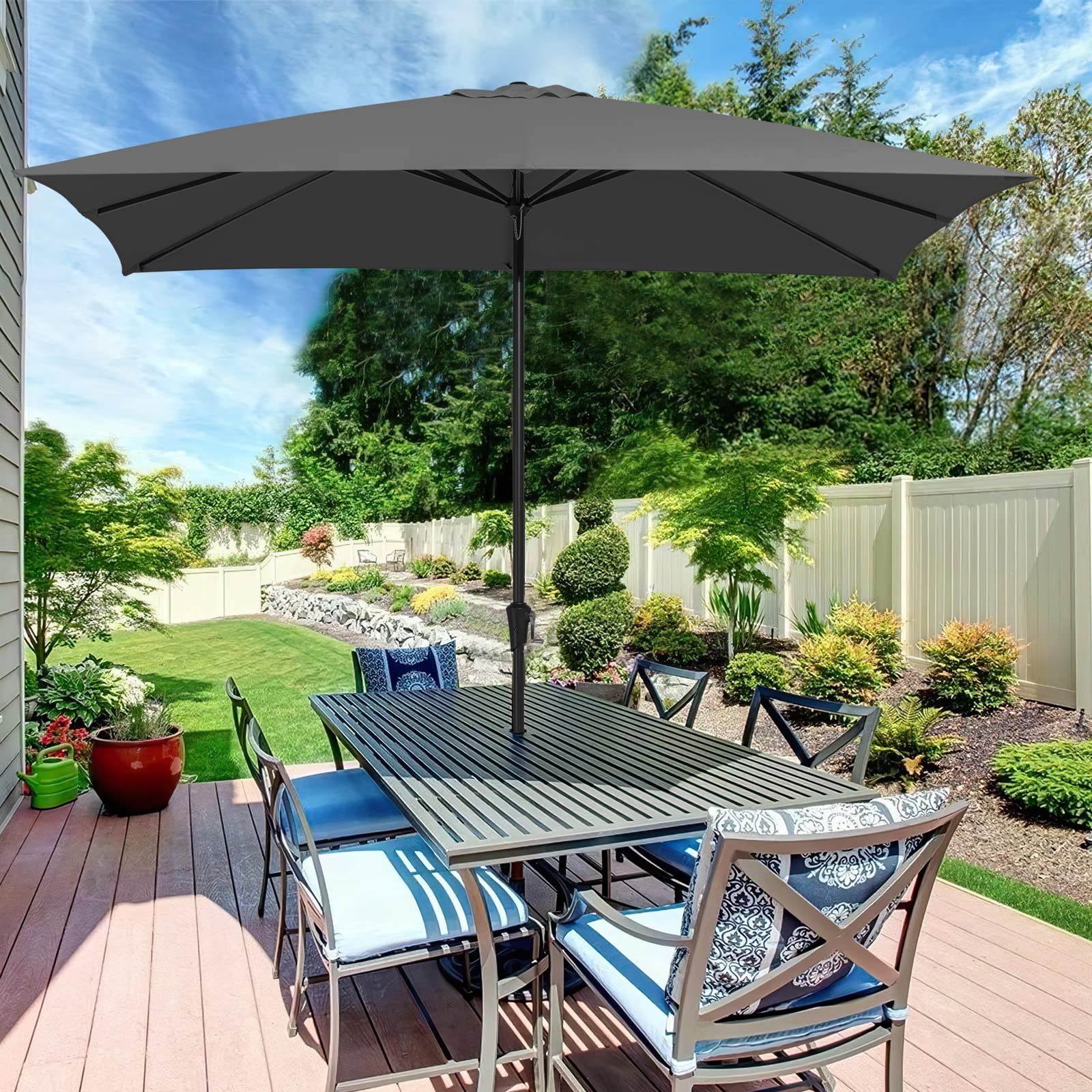 bumblr patio umbrella Rectangular 8x10ft Outdoor Market Table umbrella with Crank, Wind Resistant UV Protected Sun Shade for Garden Lawn Deck Backyard, Grey Patio, Lawn & Garden Size:Full Size Helmet 2 Pack Black Brass Umbrella with Alpinestars Supertech M10 Helmet dyed outdoor canvas ensures