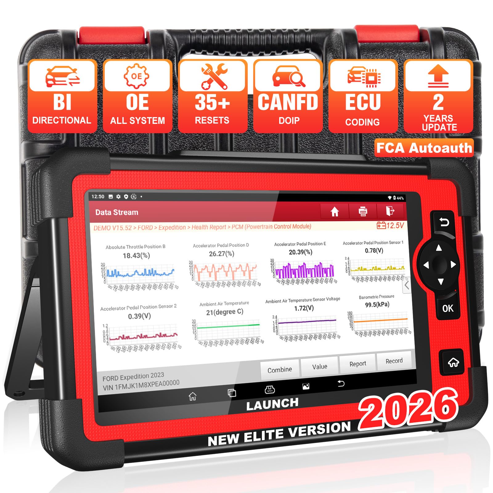 X431 CRP919E OBD2 Scanner, 2025 Bidirectional Scan Tool As CRP919EBT, CANFD DOIP, ECU Coding, Active Test, 35+ Service, Full System, FCA Autoauth, TPMS &BST360, 2-Year Update