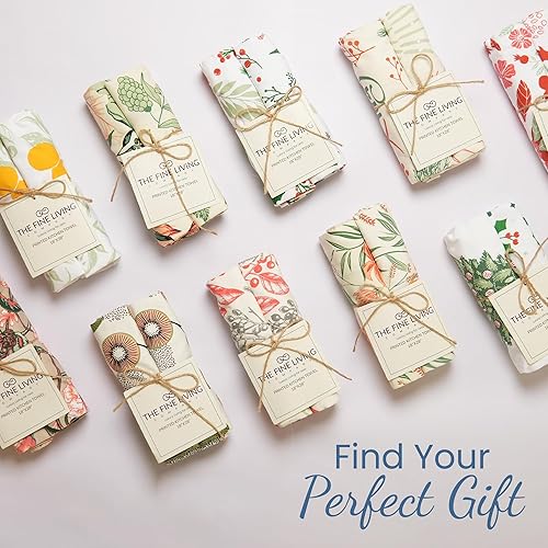Miniatura 7 de The Fine Living Co. - Juego de 2 toallas de cocina 100% algodón primaveral, 18 x 28 pulgadas, toallas de mano impresas ornamentales, toallas de