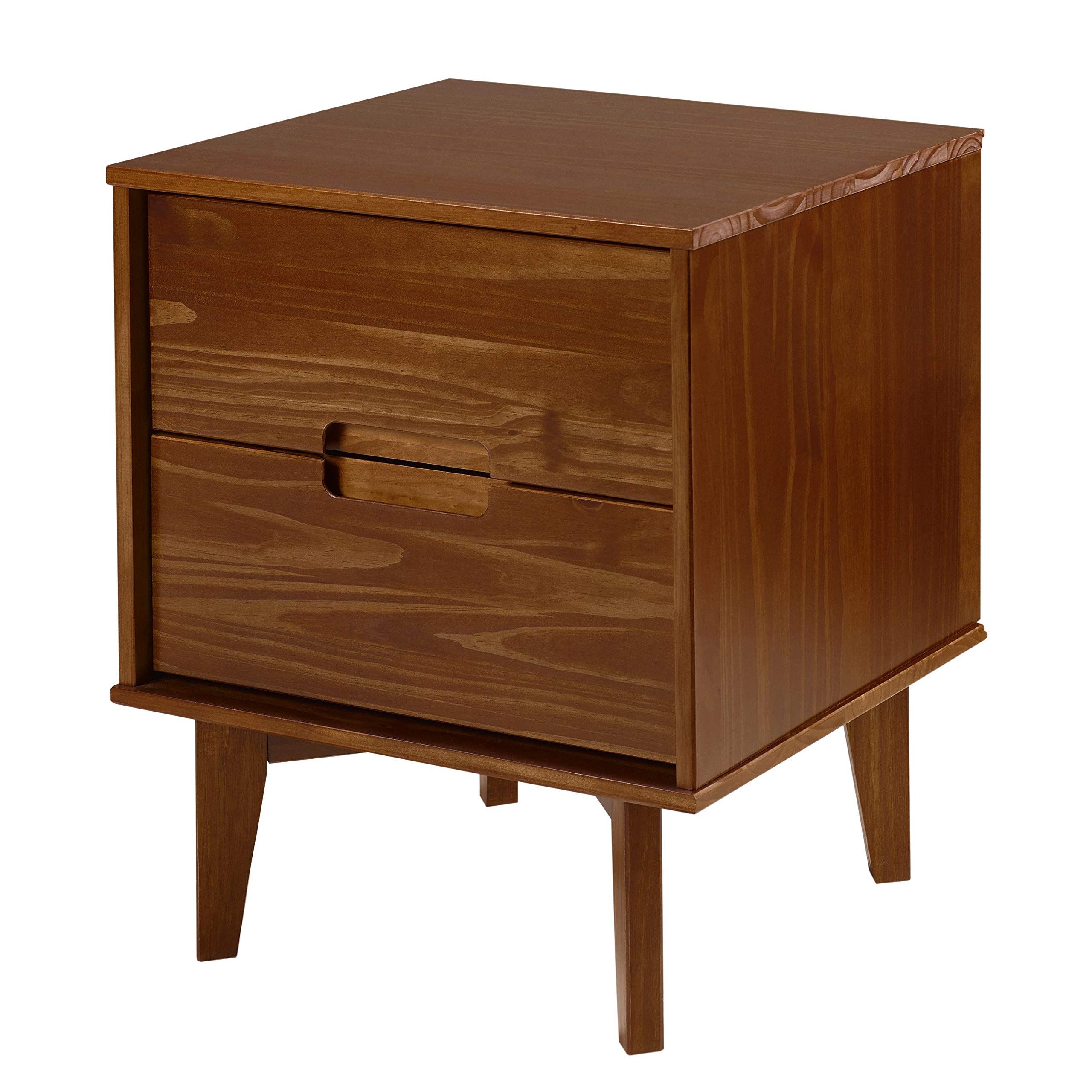 Walker Edison Mid Century Modern Grooved Handle Wood Nightstand Side ...