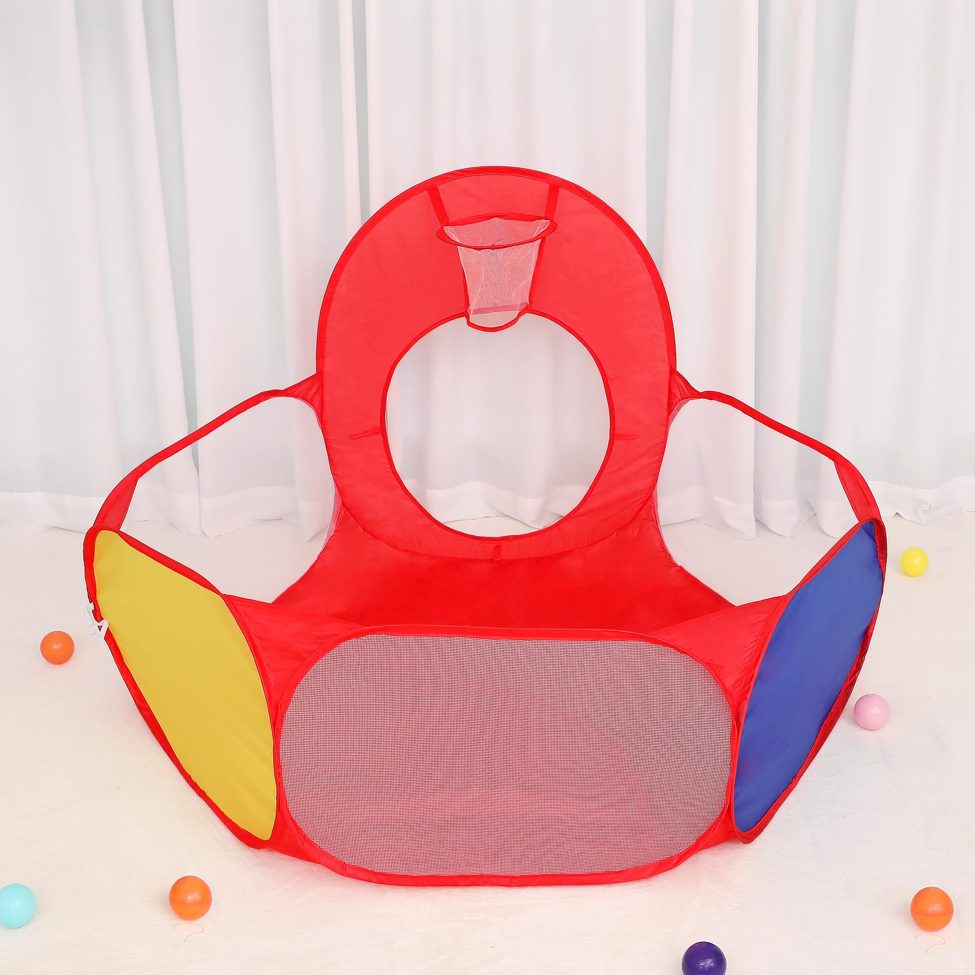 Tienda de campaña desplegable de 3 piezas, túnel de gateo, pozo de pelotas | Incluye estuche de transporte, casa de juegos interior para bebés, niños pequeños y niñas, 47 pulgadas de 5