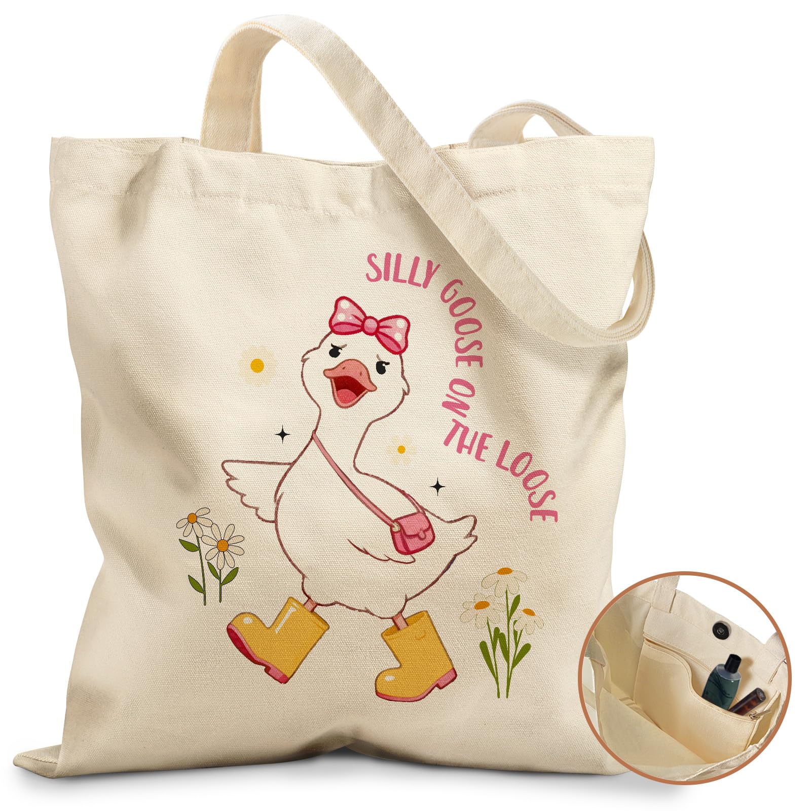 Miss Adola Cute Canvas Tote Bag for Women Girls Animal Lover