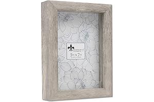 Lawrence Frames 5x7 Shadow Box Picture Frame, Natural Gray