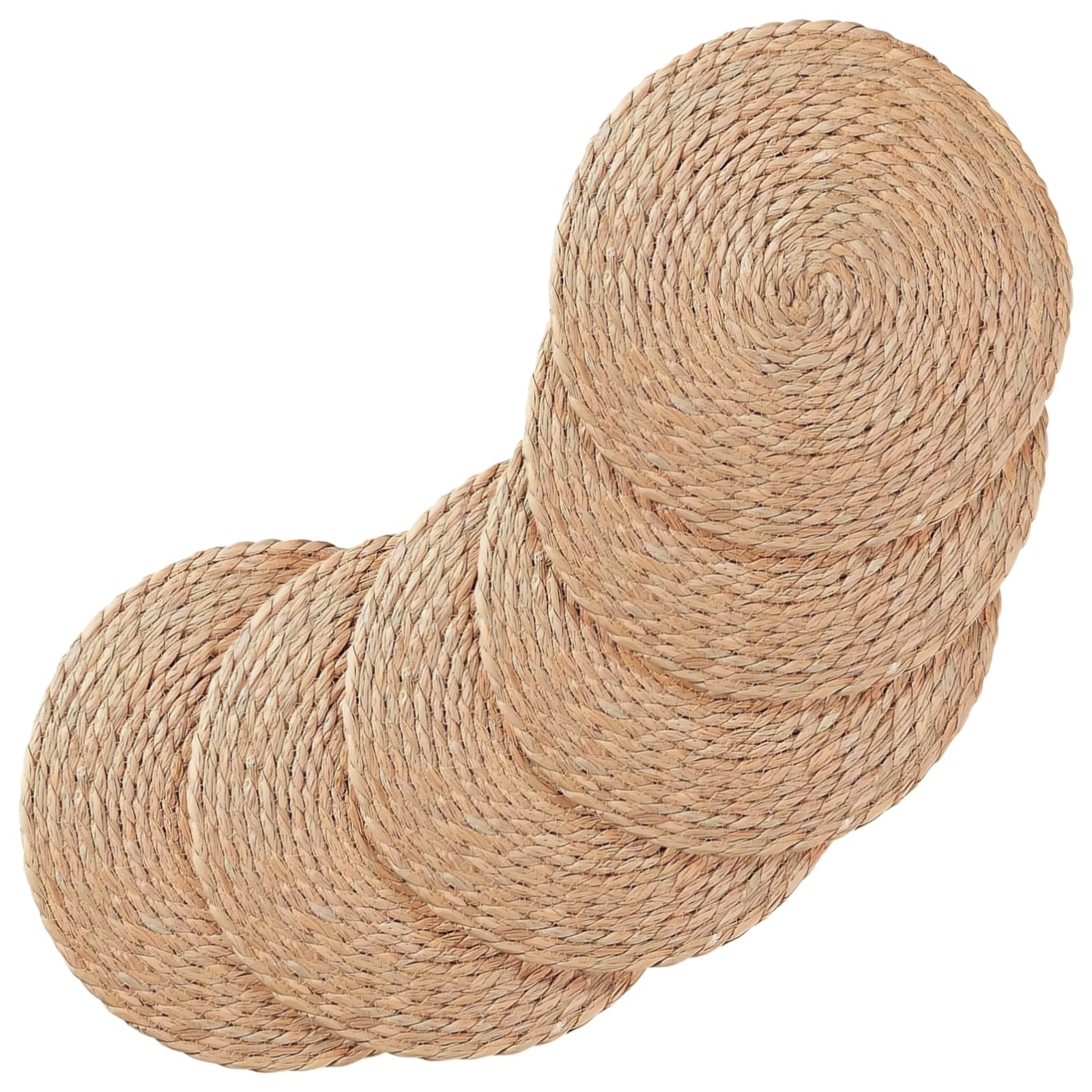 Sets de table en herbe naturelle ronds pour créer une ambiance bohème lors de vos repas de famille