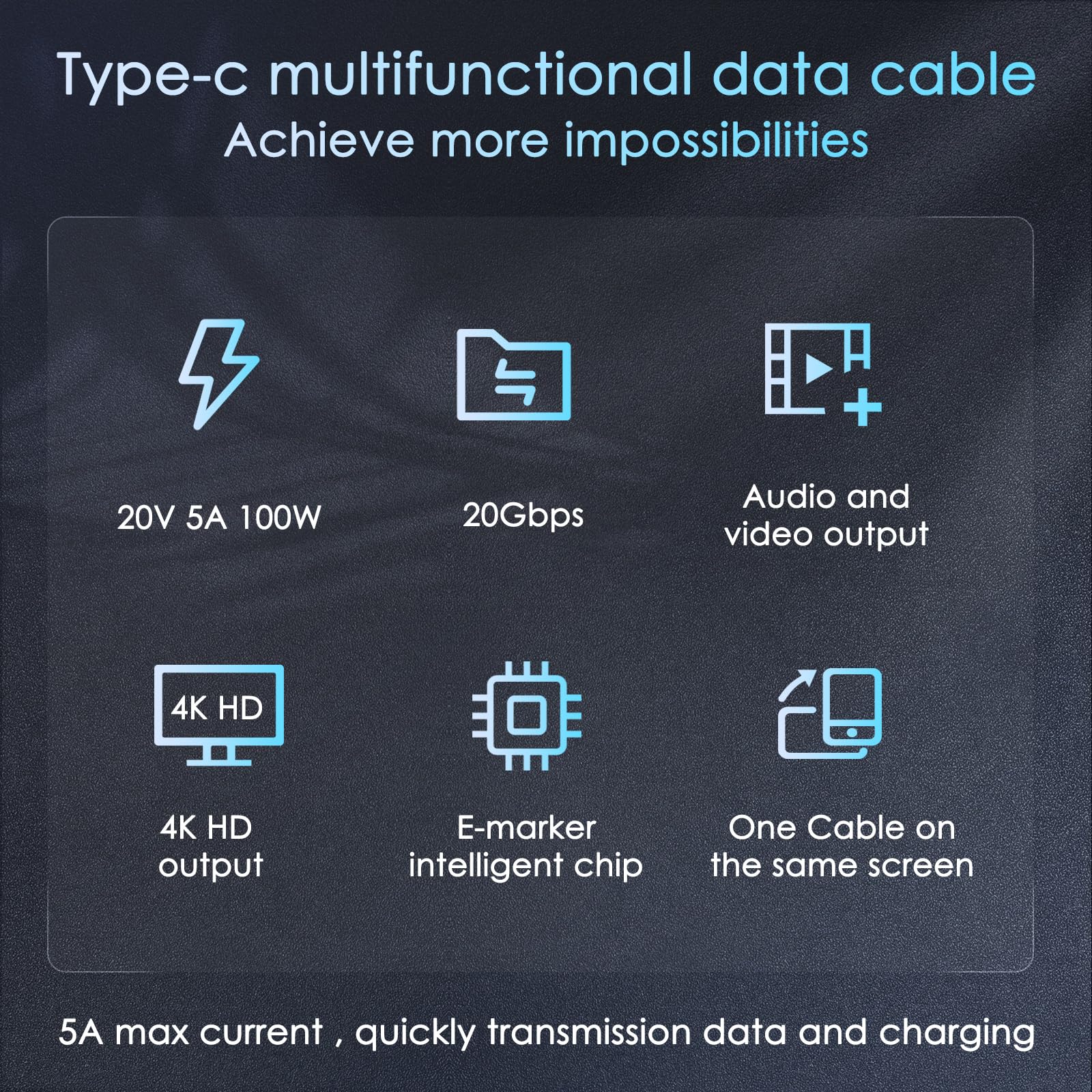 RVP+ USB-C-auf-USB-C-Kabel (2 Stück, 100 W, 1,8 m), geflochtenes Nylon, 3.2 Gen 2 USB-C-Kabel, 20 Gbit/s Schnellladekabel, Schwarz