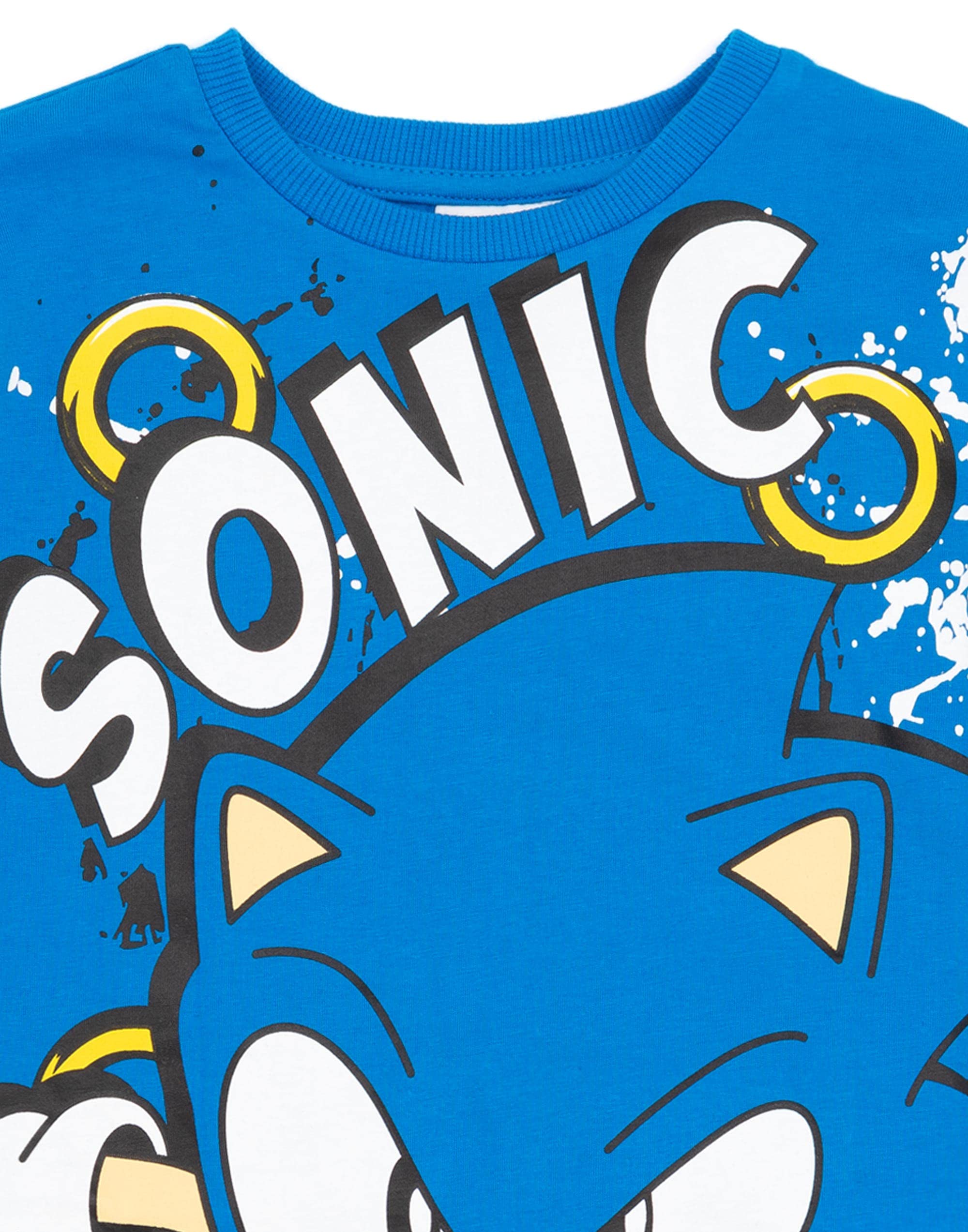 Sonic The Hedgehog T-Shirt 2 Pack Bambini | Ragazzi Ragazze Sonic Knuckles Gioco Film Personaggi Blu E Rosso Top | Doni di Beni per Lui lei